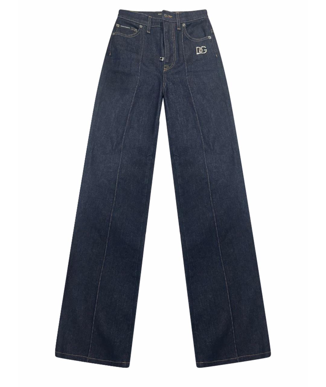 DOLCE&GABBANA Темно-синие хлопковые джинсы клеш, фото 1