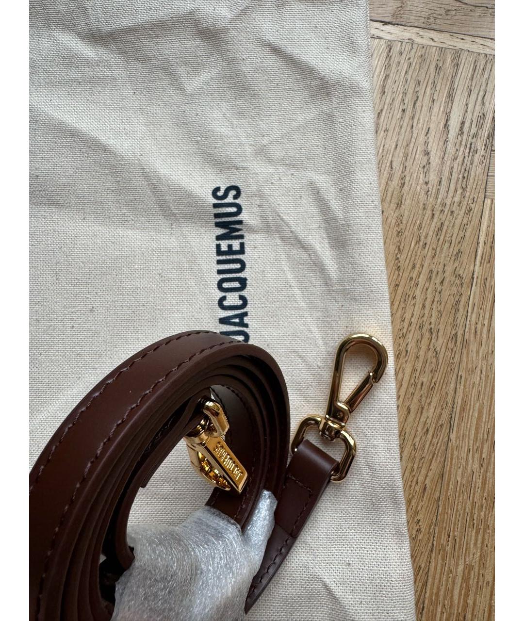JACQUEMUS Коричневая кожаная сумка через плечо, фото 8
