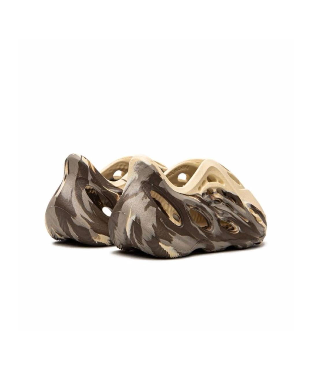 ADIDAS YEEZY Бежевые резиновые сандалии и шлепанцы, фото 3