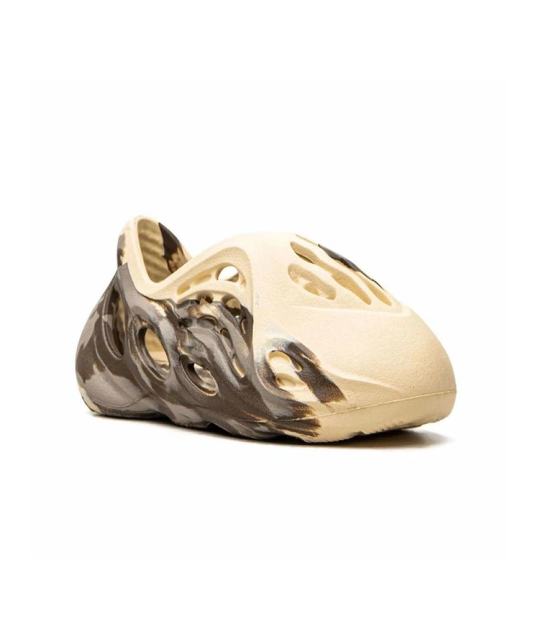 ADIDAS YEEZY Бежевые резиновые сандалии и шлепанцы, фото 2