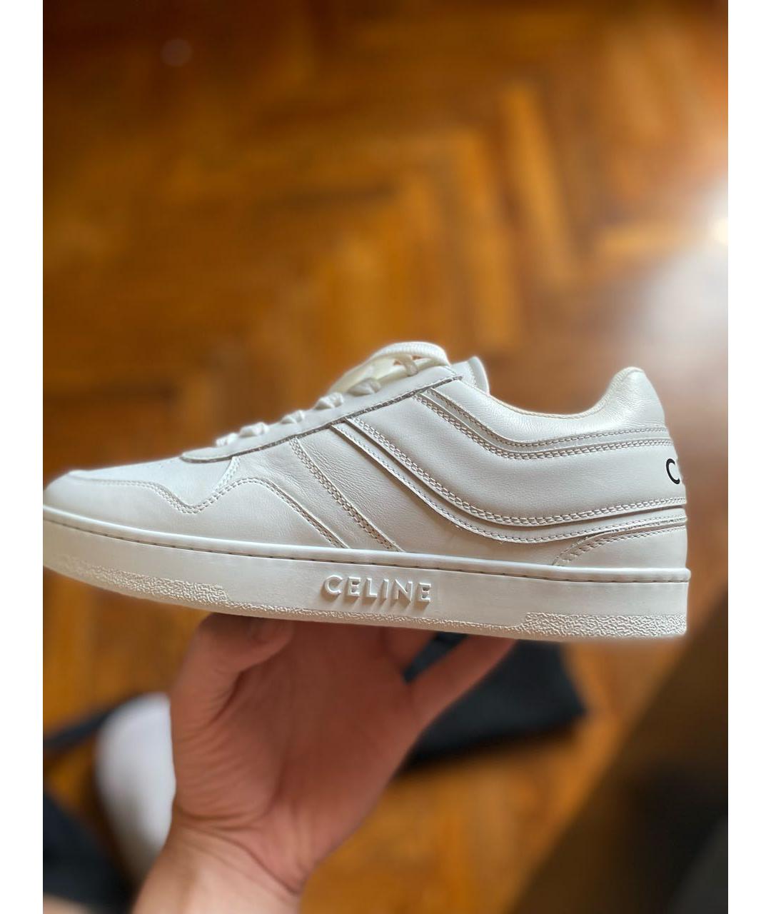 CELINE Белые кожаные кеды, фото 2
