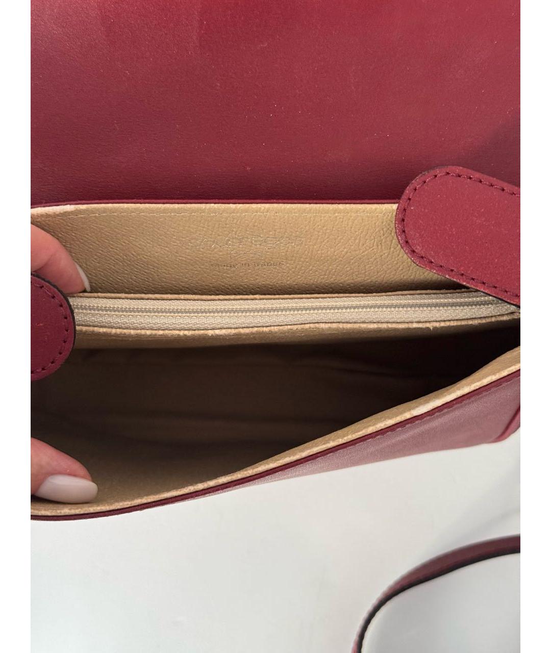 COURREGES Бордовая кожаная сумка через плечо, фото 7