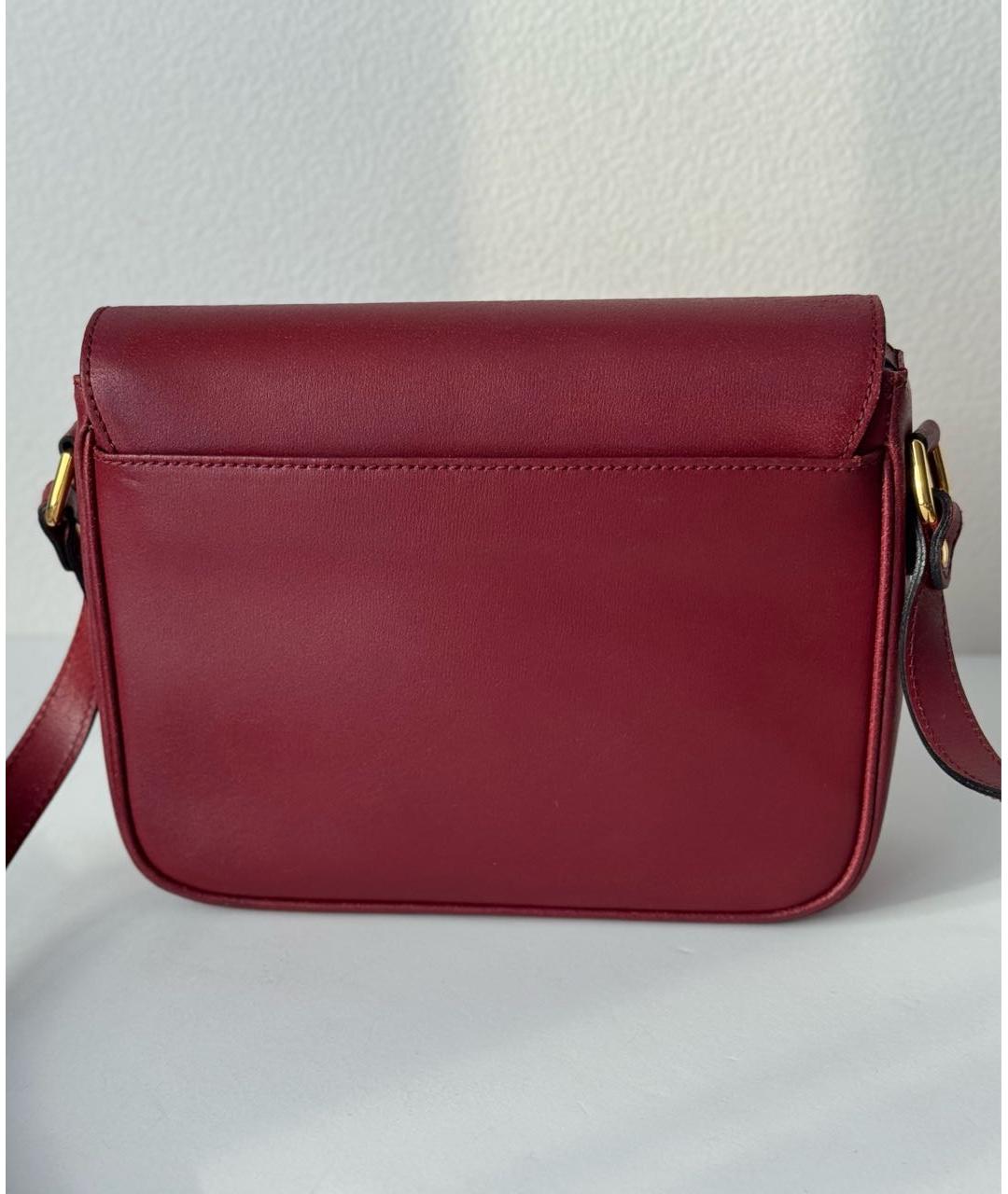 COURREGES Бордовая кожаная сумка через плечо, фото 6