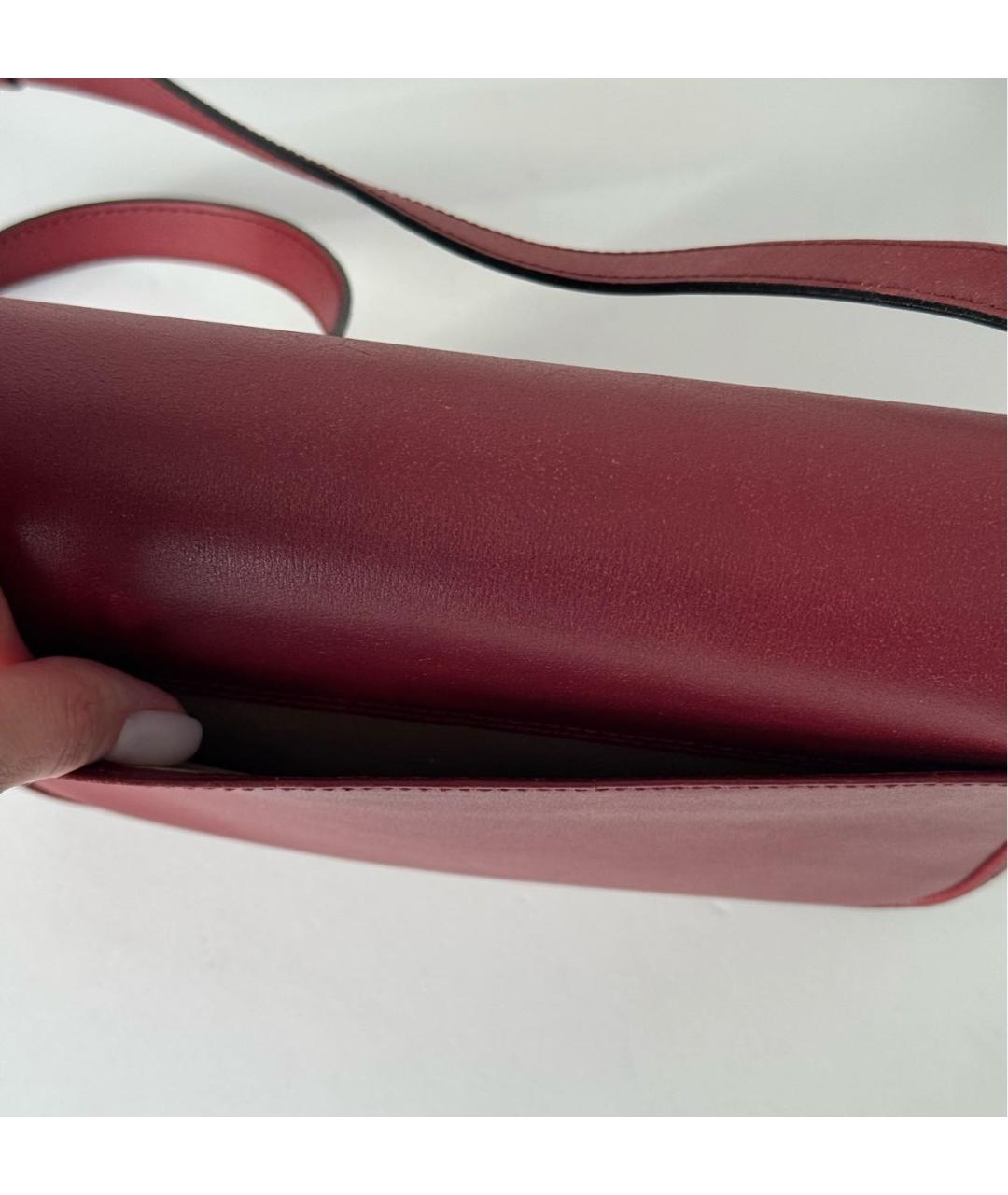 COURREGES Бордовая кожаная сумка через плечо, фото 8