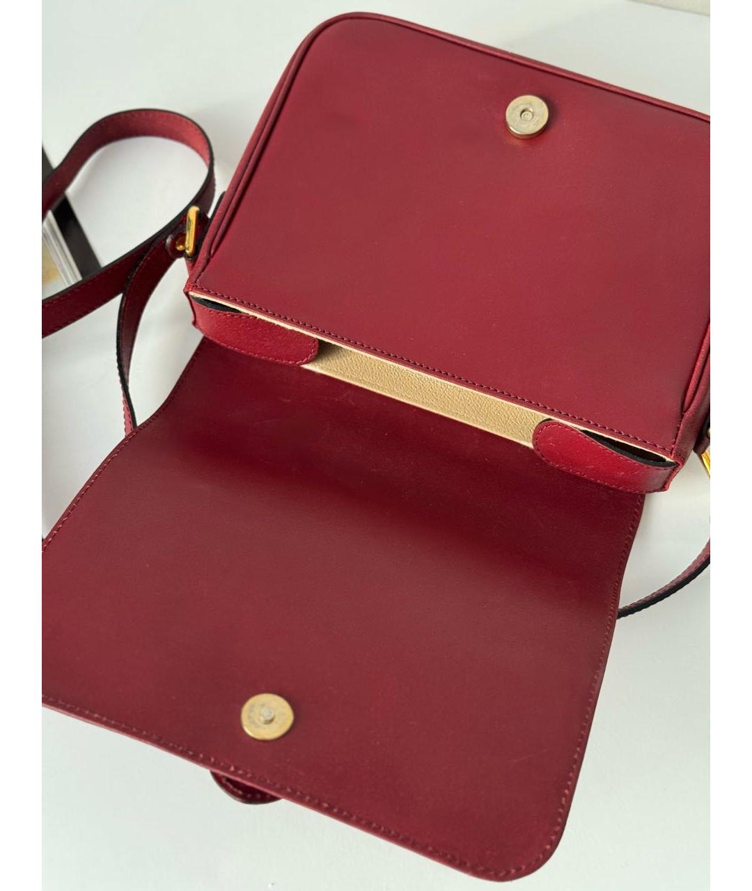 COURREGES Бордовая кожаная сумка через плечо, фото 5