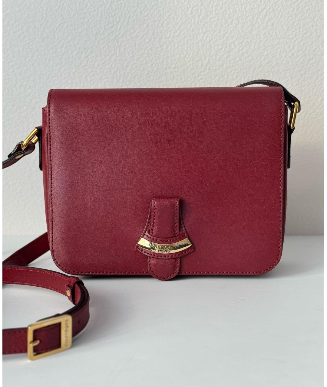 COURREGES Бордовая кожаная сумка через плечо, фото 9