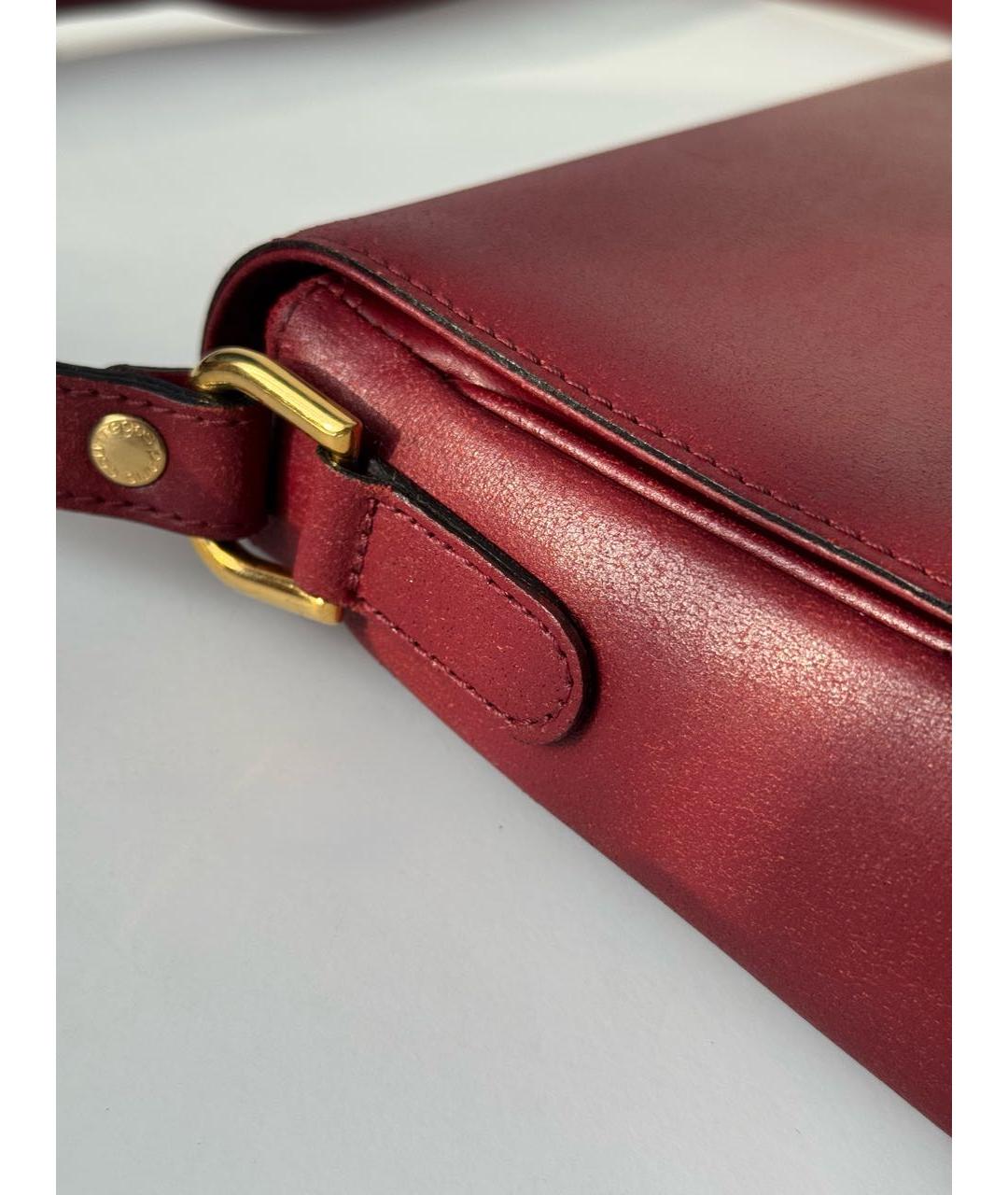 COURREGES Бордовая кожаная сумка через плечо, фото 4