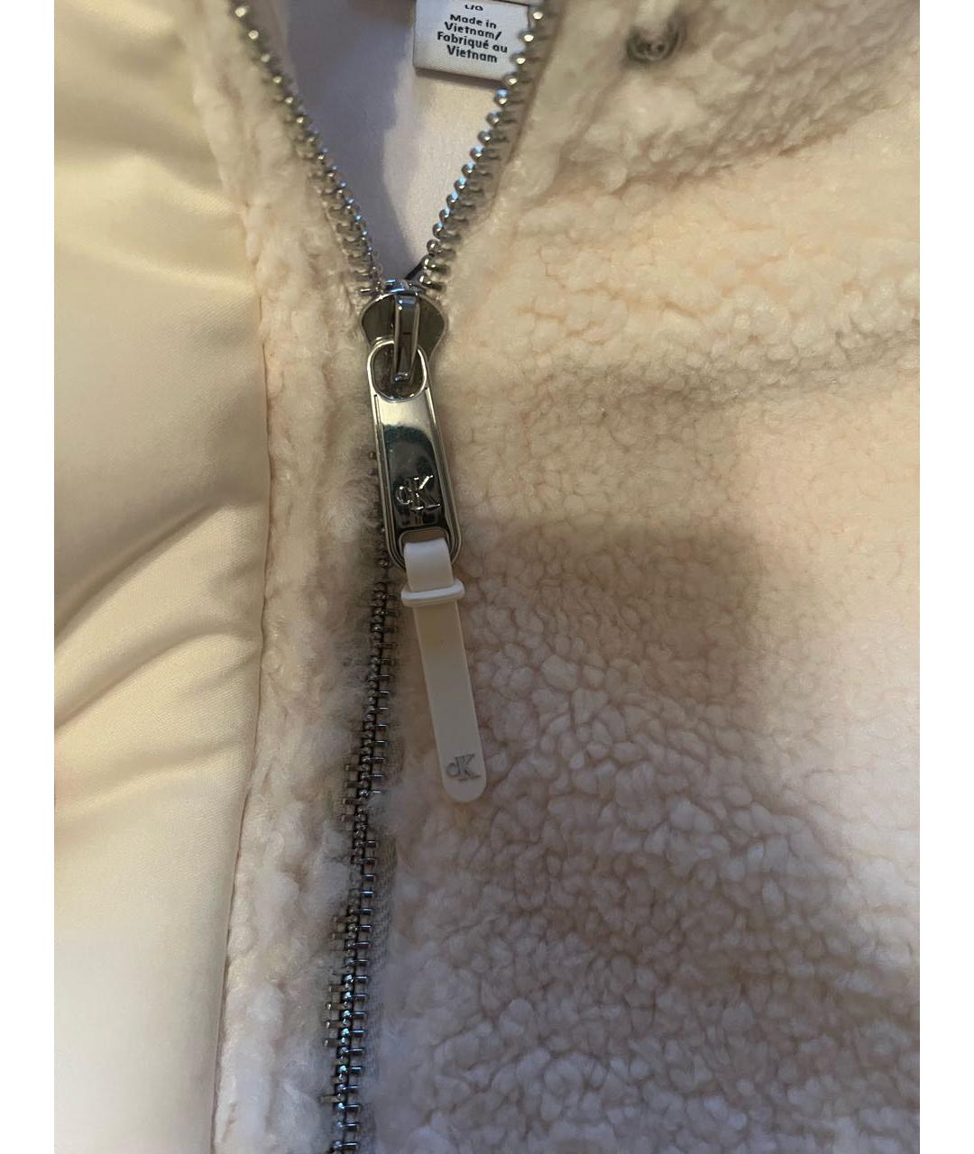 CALVIN KLEIN Белая синтетическая шуба, фото 4