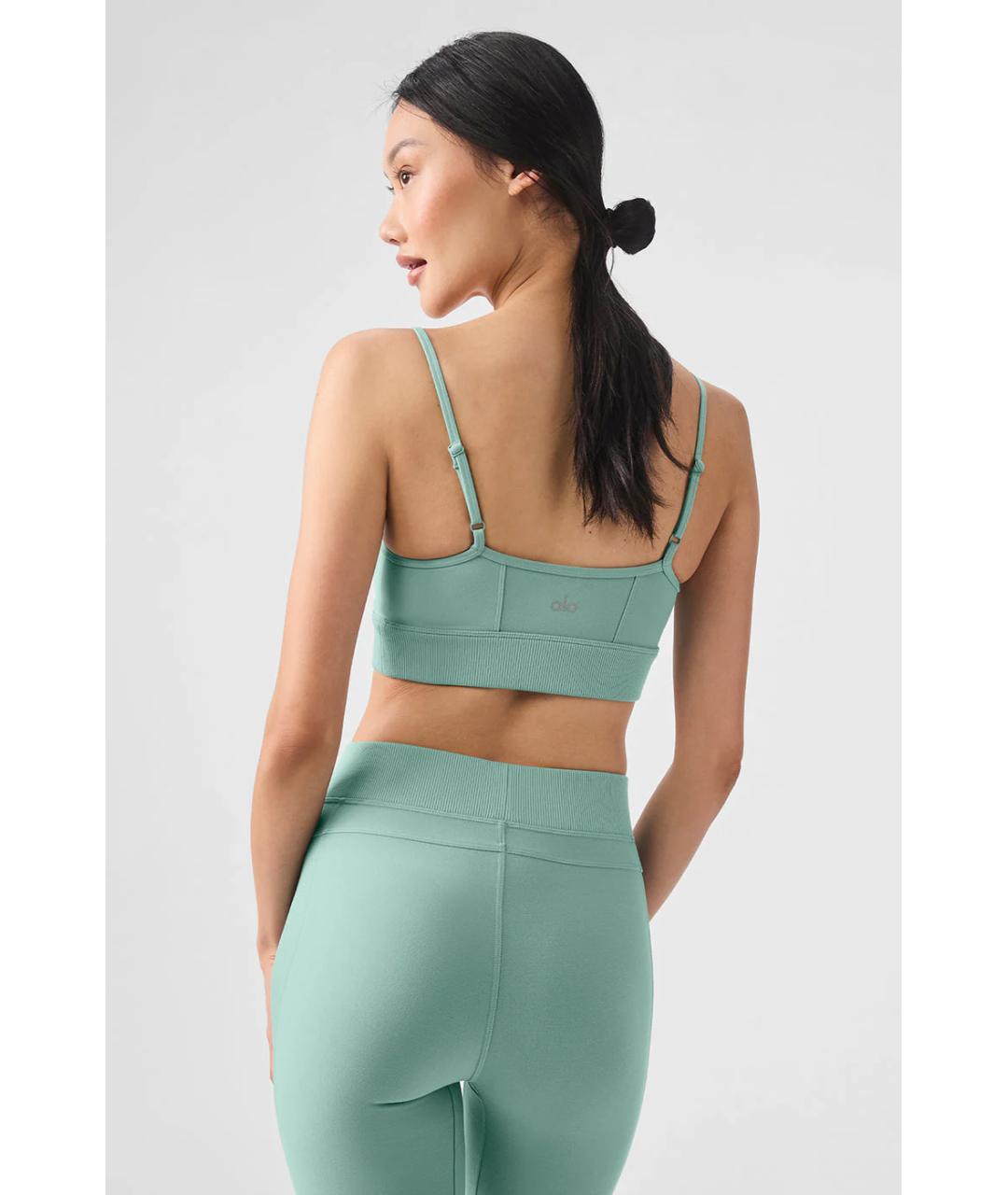 ALO YOGA Бирюзовая полиэстеровая майка, фото 8