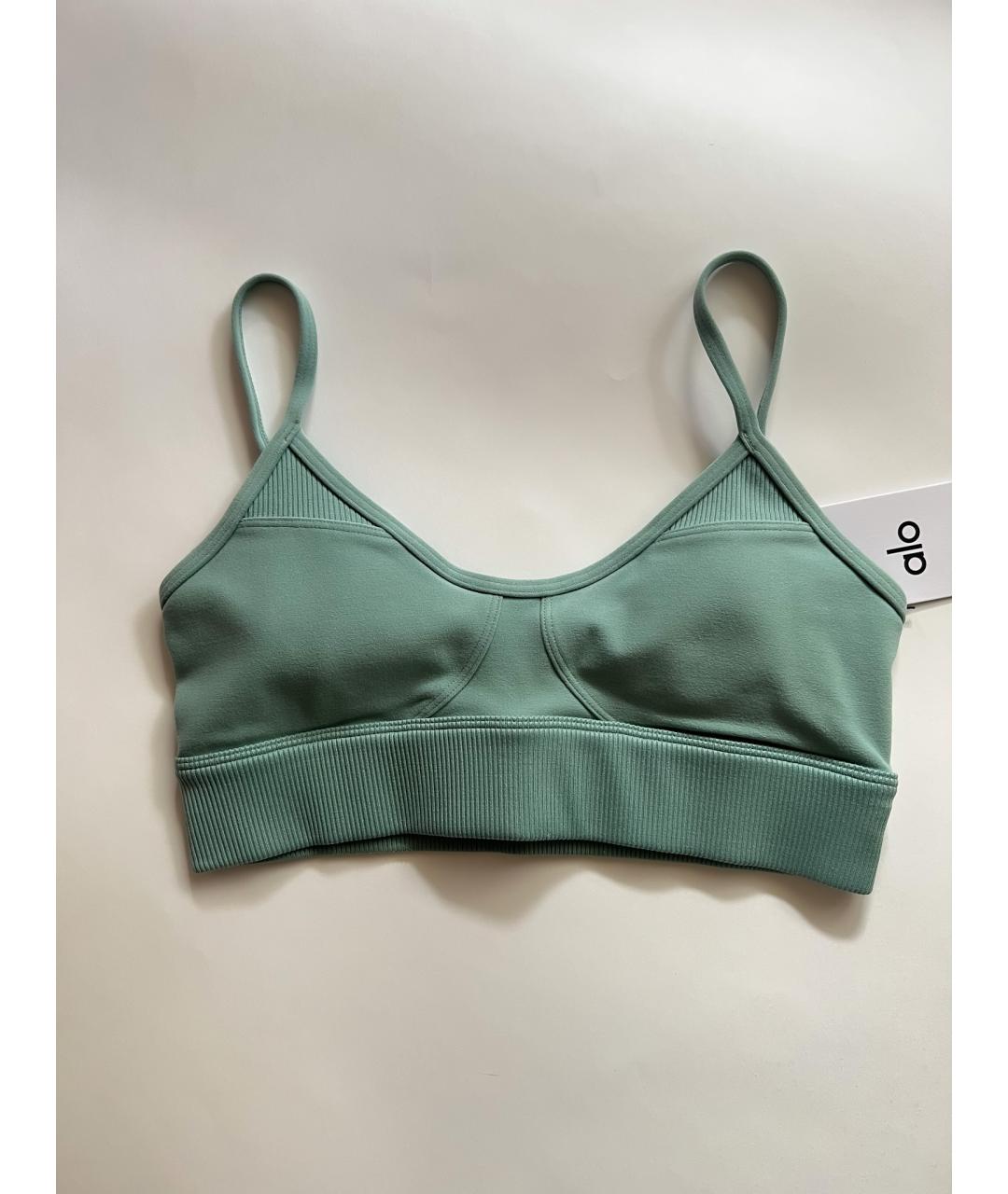 ALO YOGA Бирюзовая полиэстеровая майка, фото 6