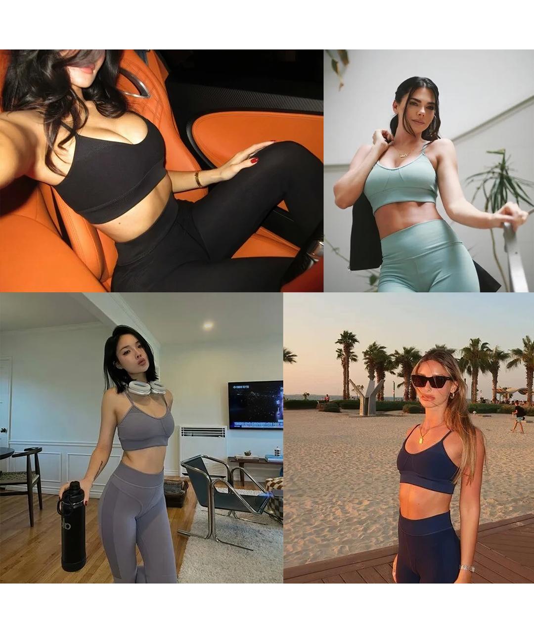 ALO YOGA Бирюзовая полиэстеровая майка, фото 9