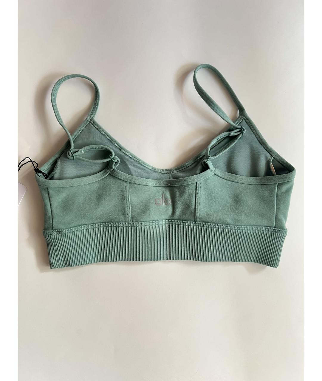 ALO YOGA Бирюзовая полиэстеровая майка, фото 7