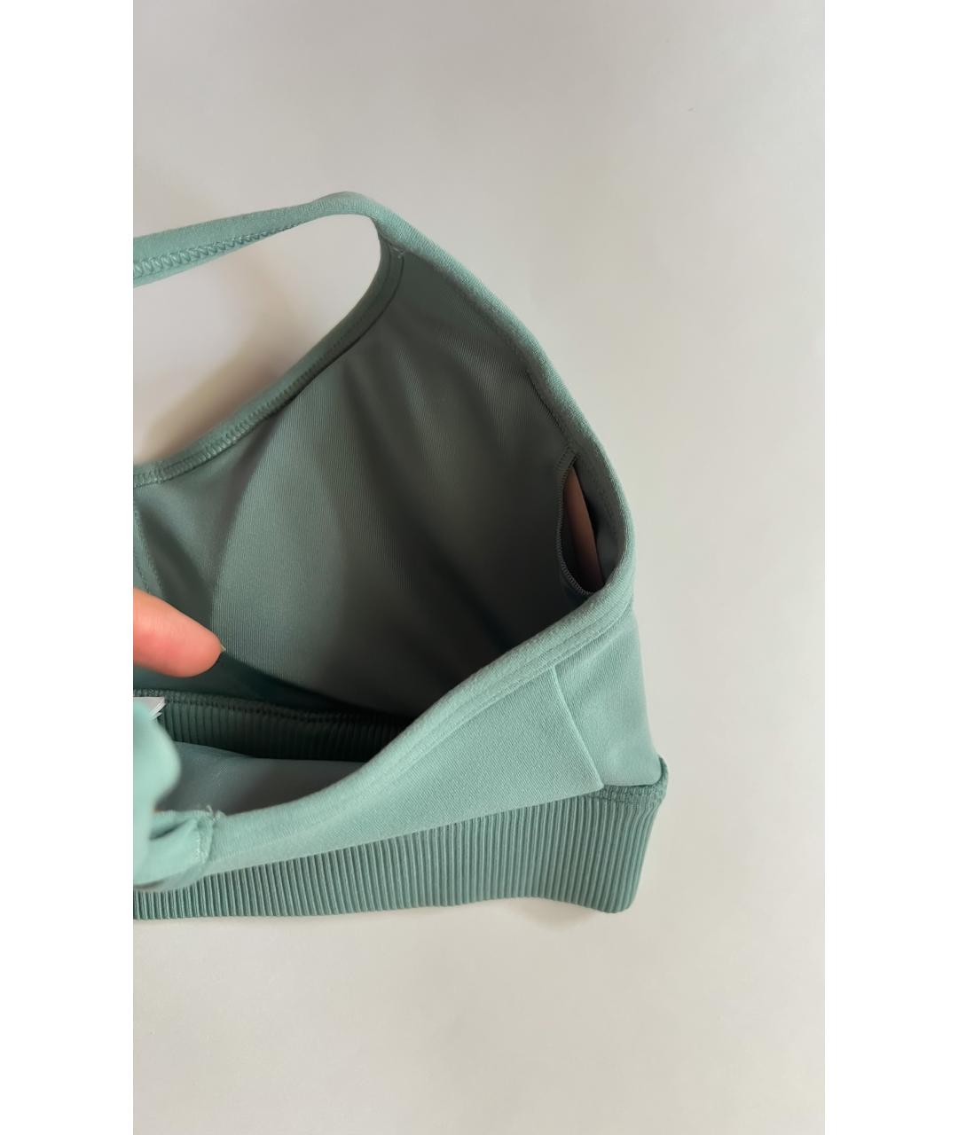 ALO YOGA Бирюзовая полиэстеровая майка, фото 5