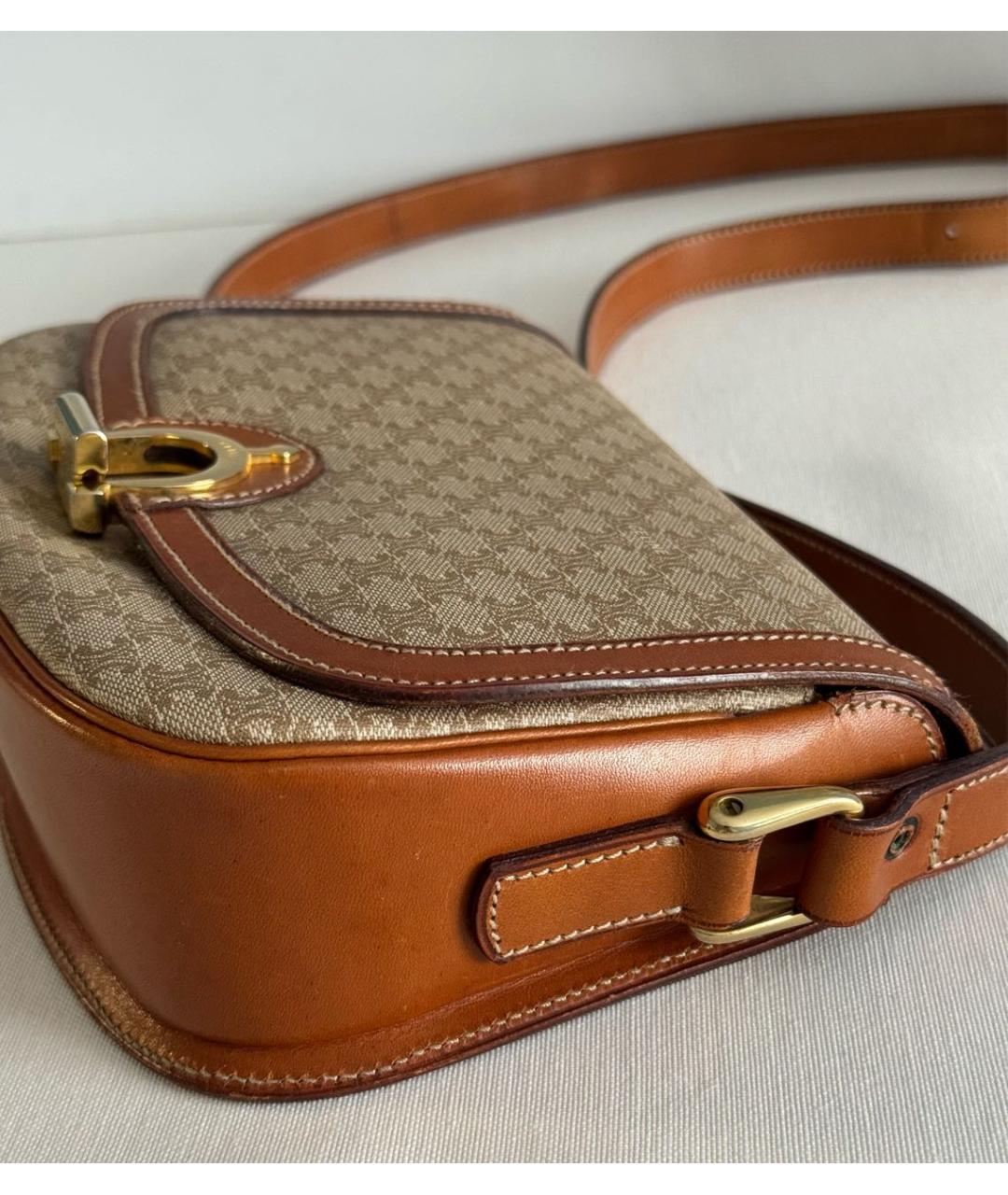 CELINE Коричневая кожаная сумка через плечо, фото 7