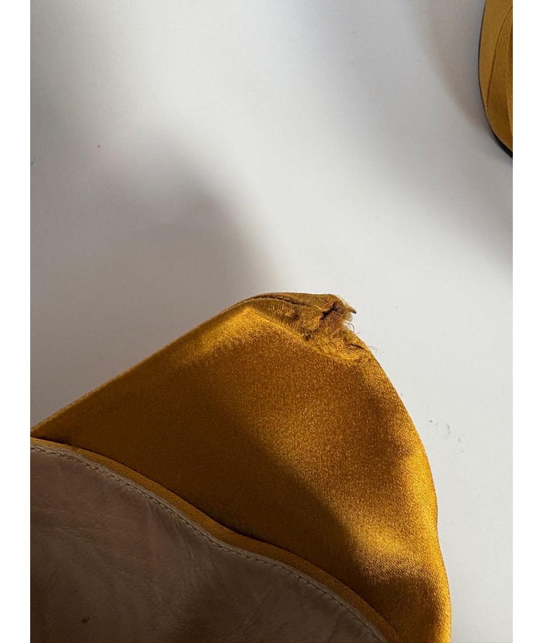 NO. 21 Горчичные текстильные босоножки, фото 7