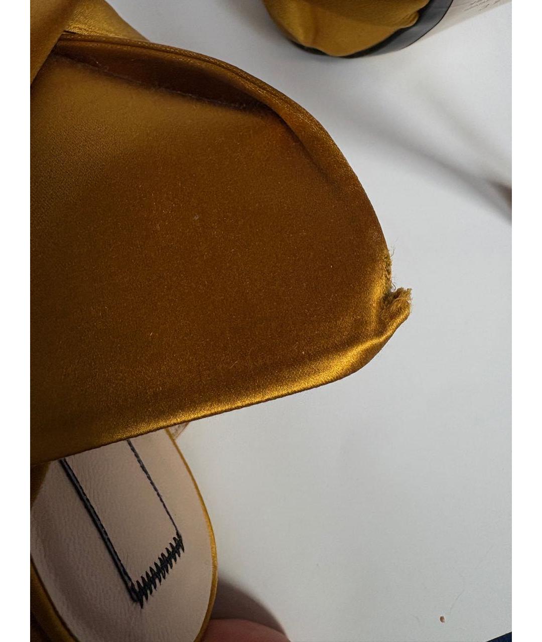 NO. 21 Горчичные текстильные босоножки, фото 8