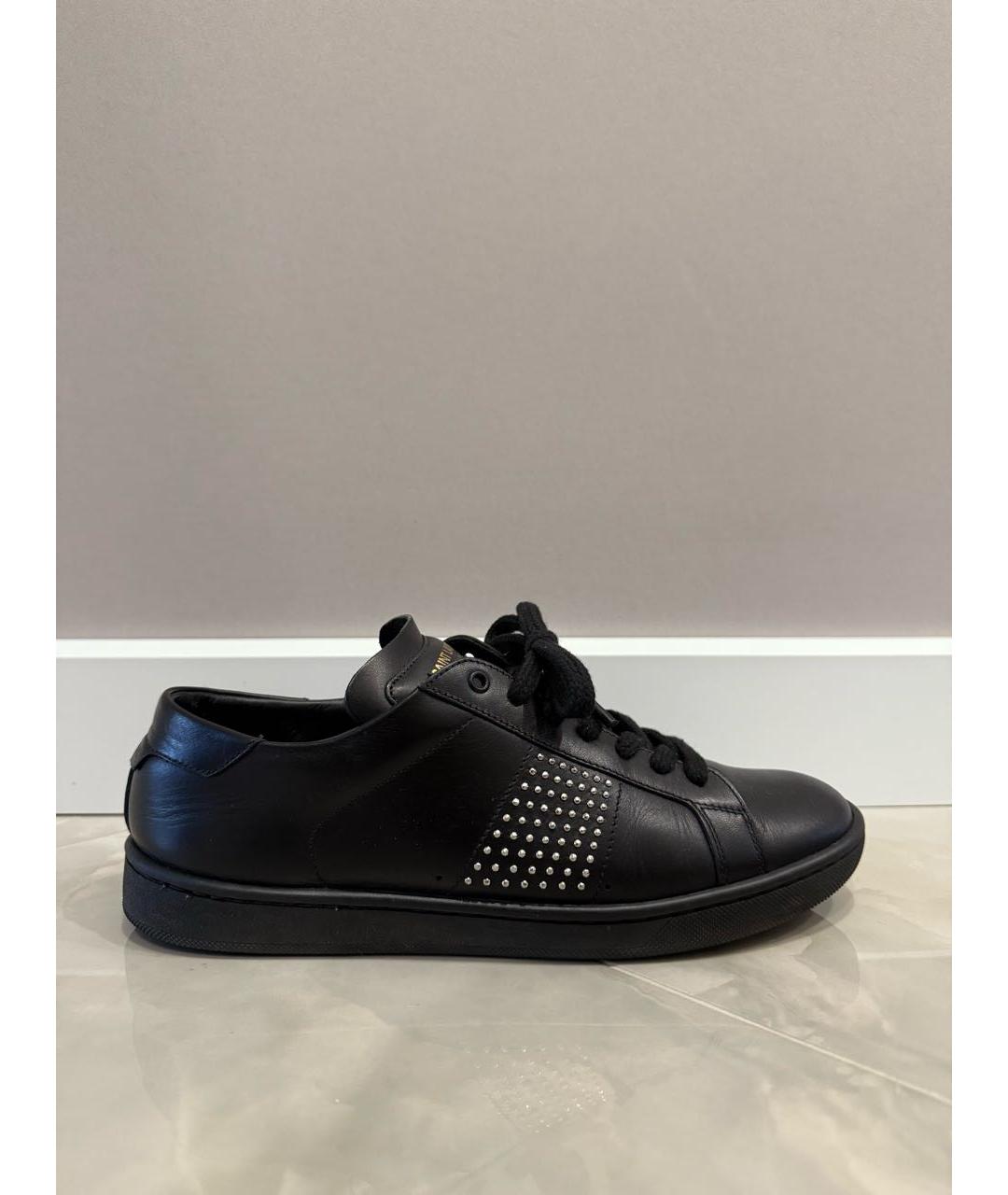 SAINT LAURENT Черные кожаные кеды, фото 8