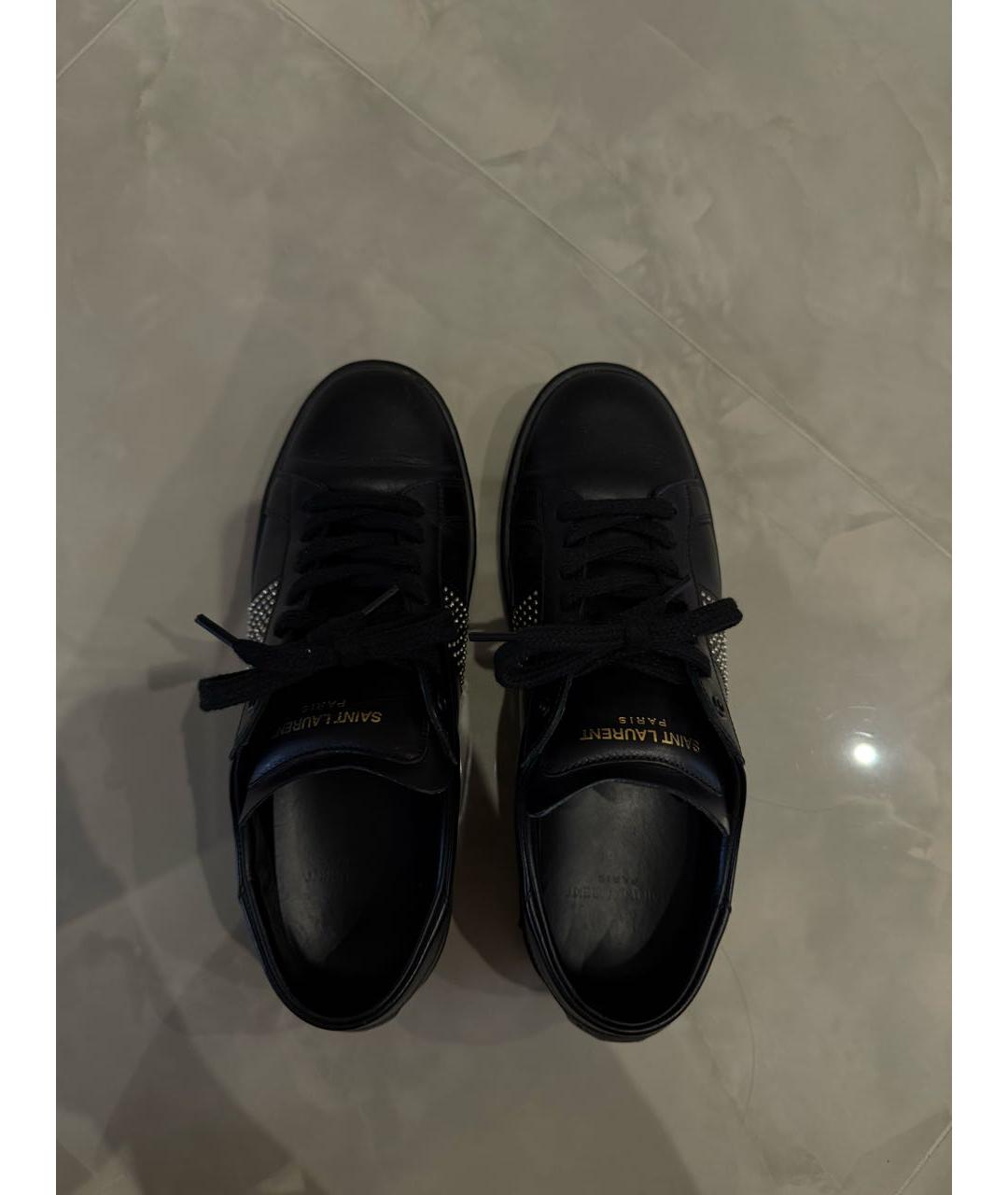 SAINT LAURENT Черные кожаные кеды, фото 3