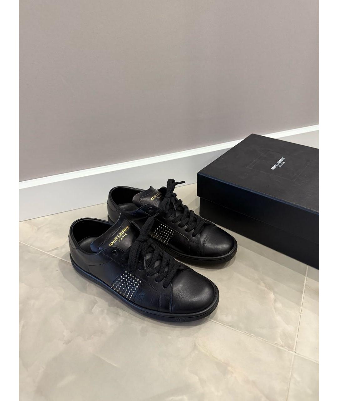 SAINT LAURENT Черные кожаные кеды, фото 6