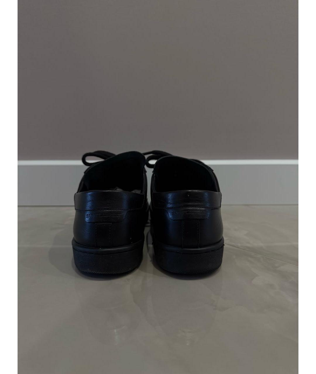 SAINT LAURENT Черные кожаные кеды, фото 4