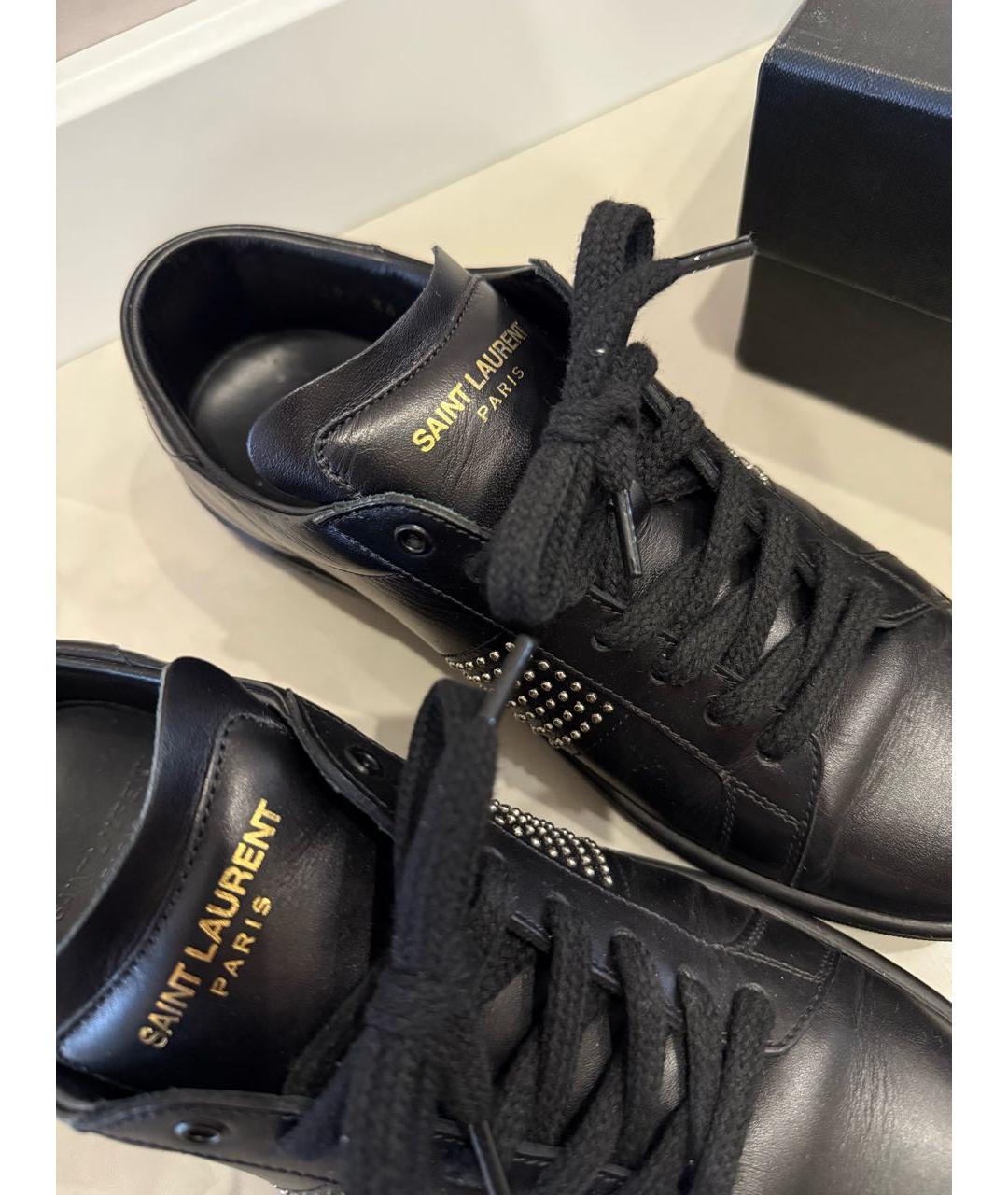 SAINT LAURENT Черные кожаные кеды, фото 5