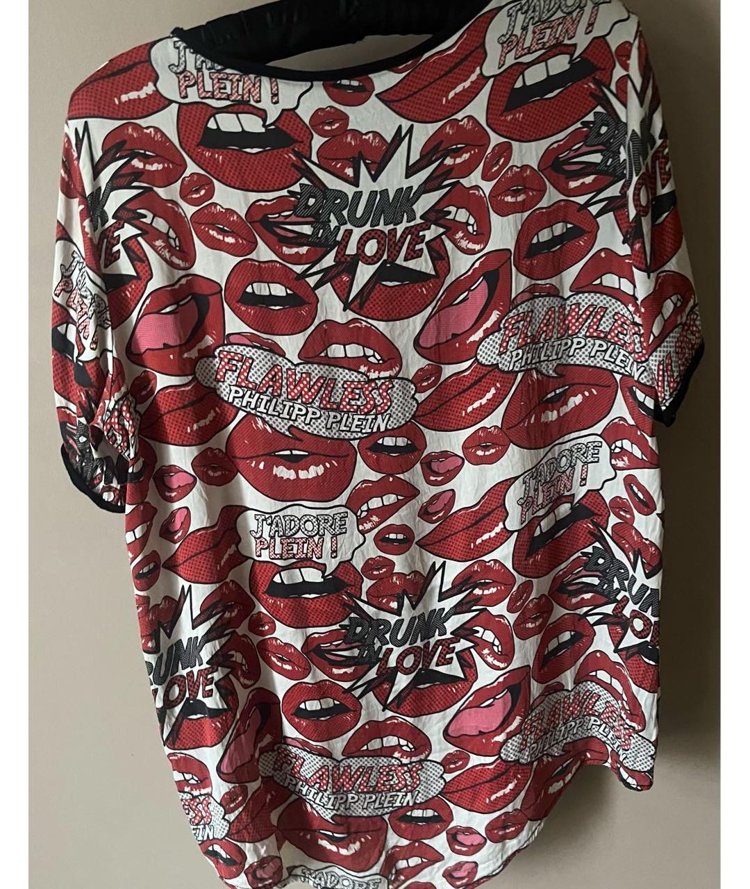 PHILIPP PLEIN Красная шелковая футболка, фото 2