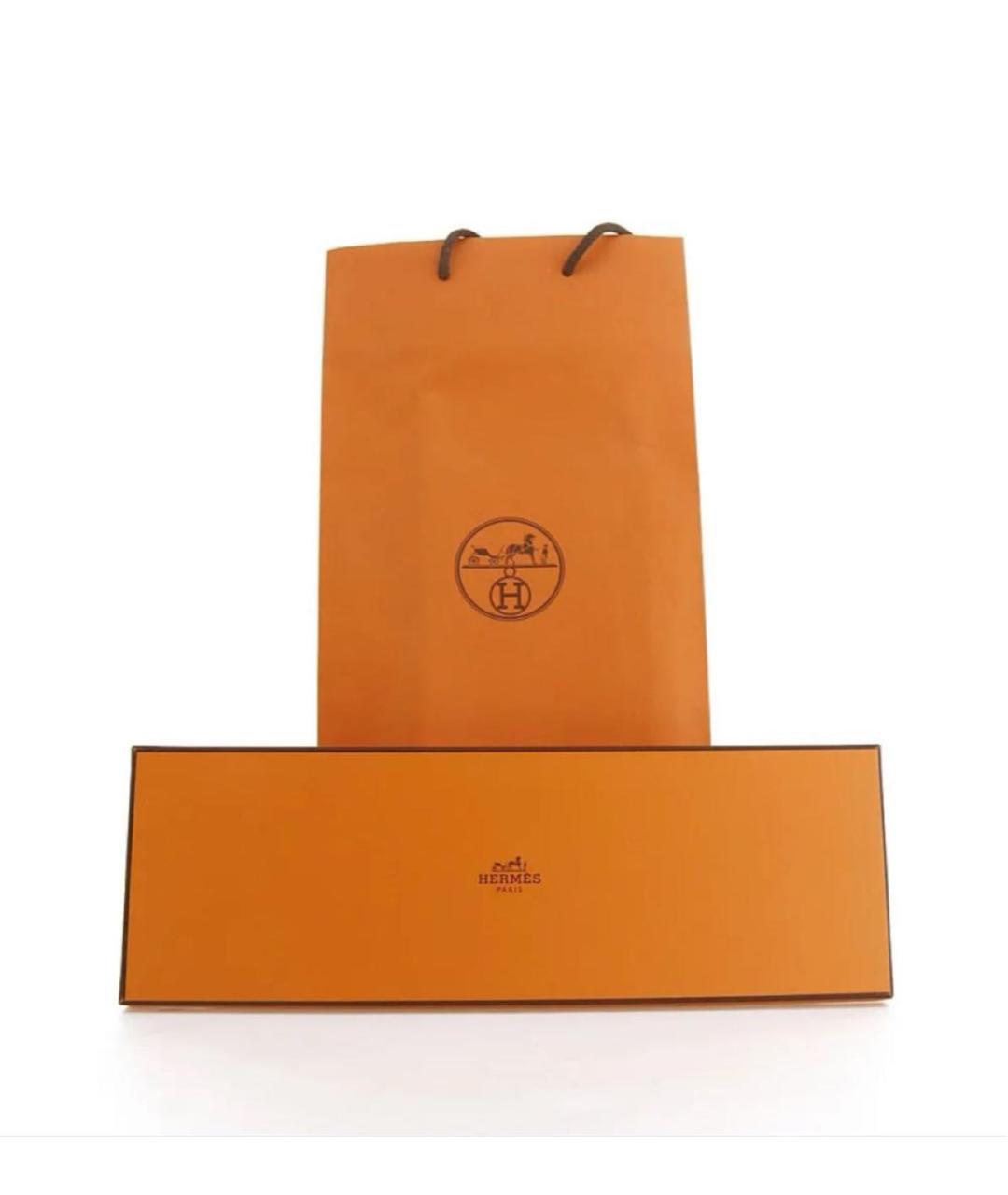 HERMES Горчичный шелковый галстук, фото 3