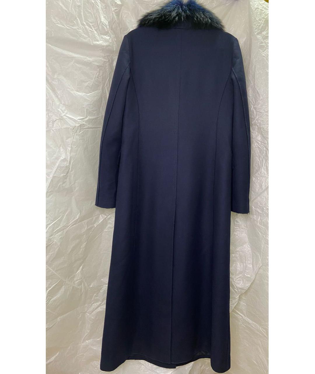 VERSACE COLLECTION Темно-синее шерстяное пальто, фото 2