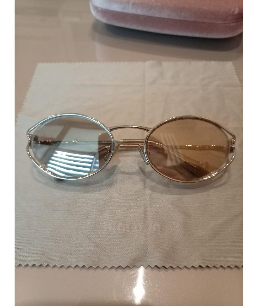 MIU MIU Серебряные пластиковые солнцезащитные очки, фото 5