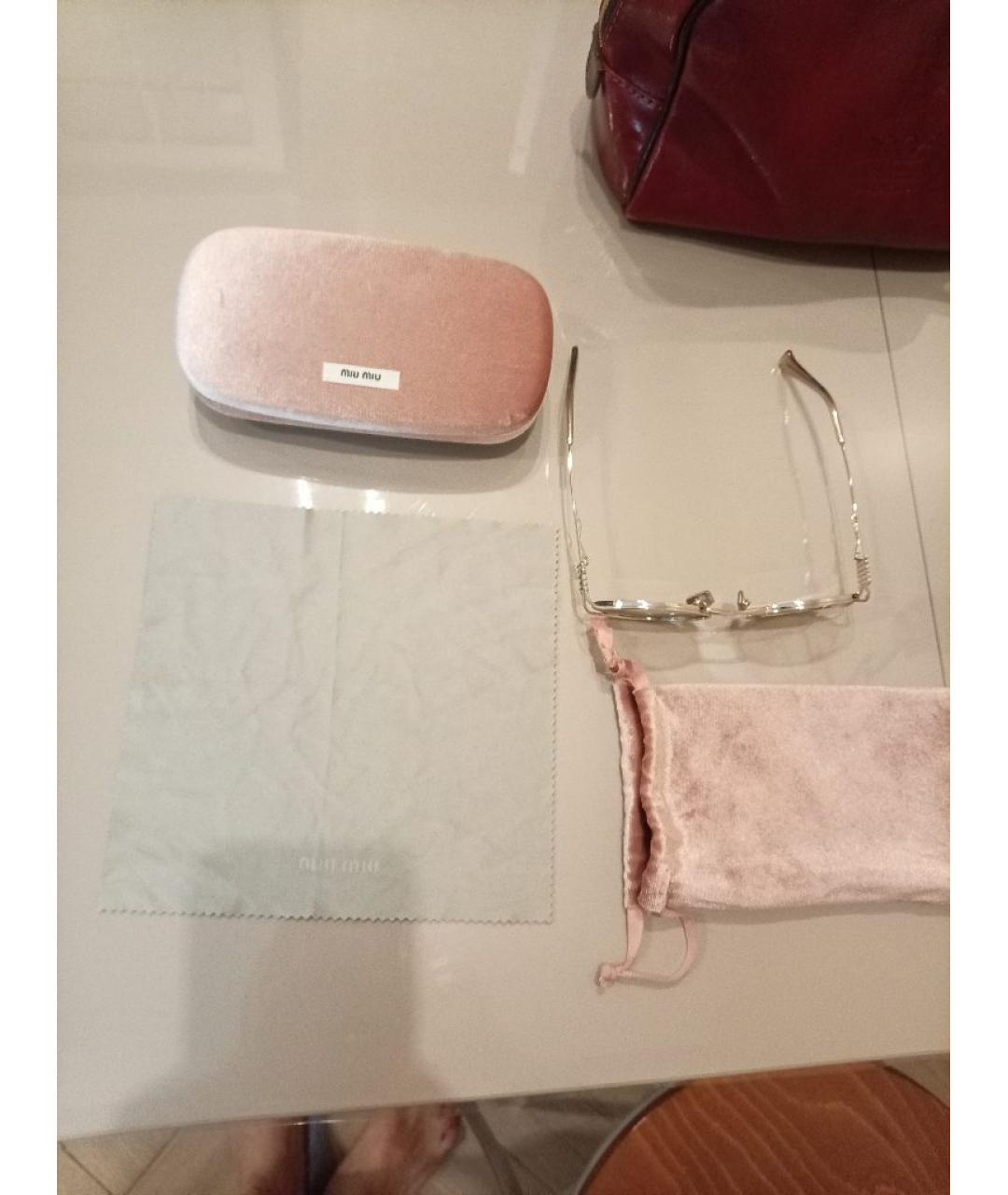 MIU MIU Серебряные пластиковые солнцезащитные очки, фото 4