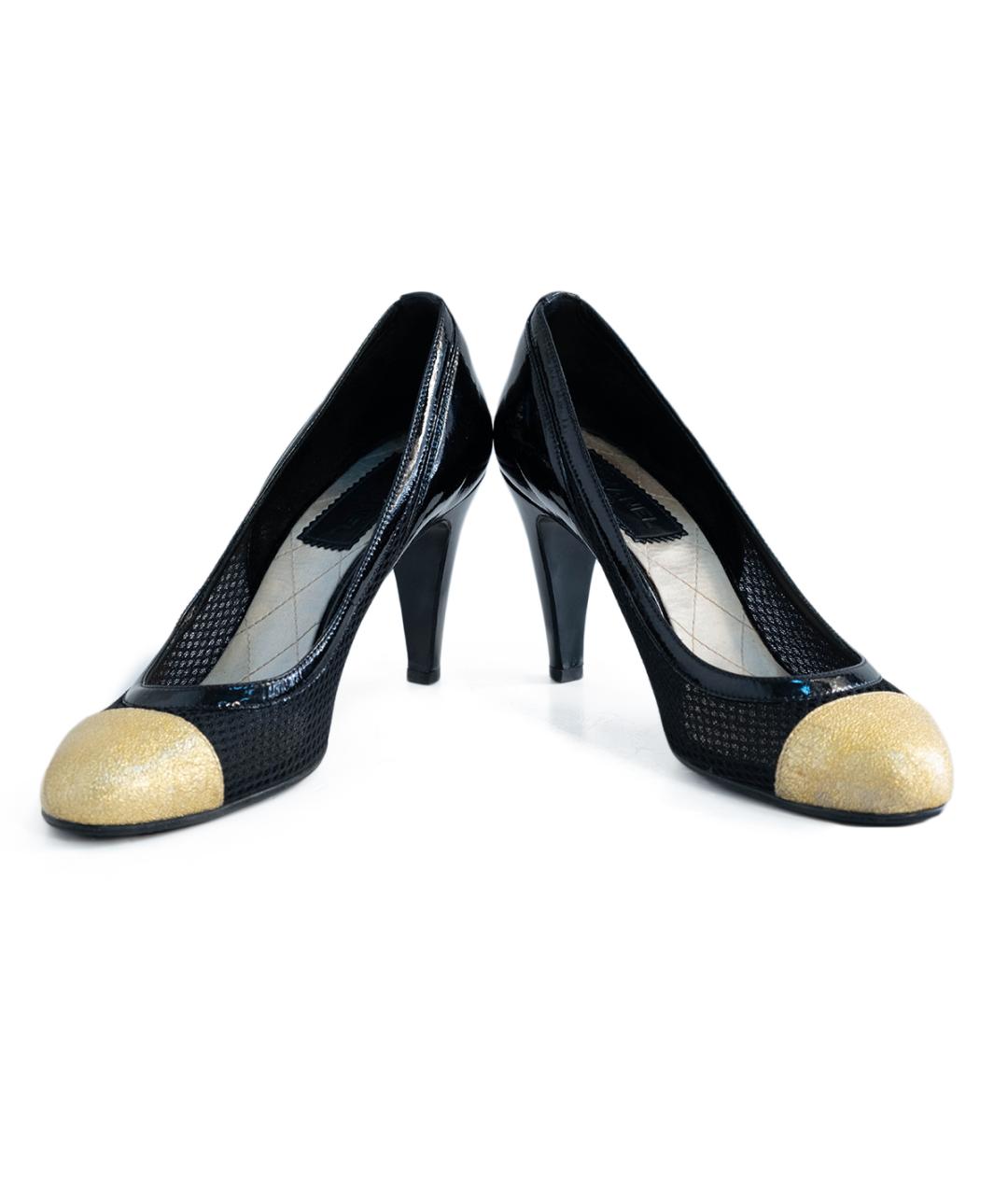 CHANEL Черные текстильные туфли, фото 4