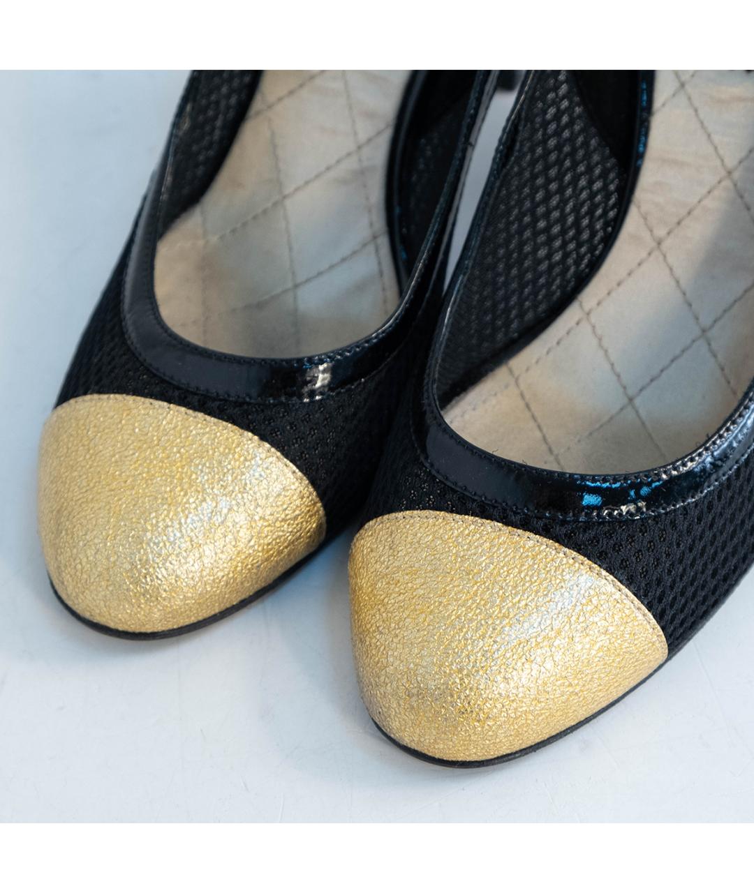 CHANEL Черные текстильные туфли, фото 3