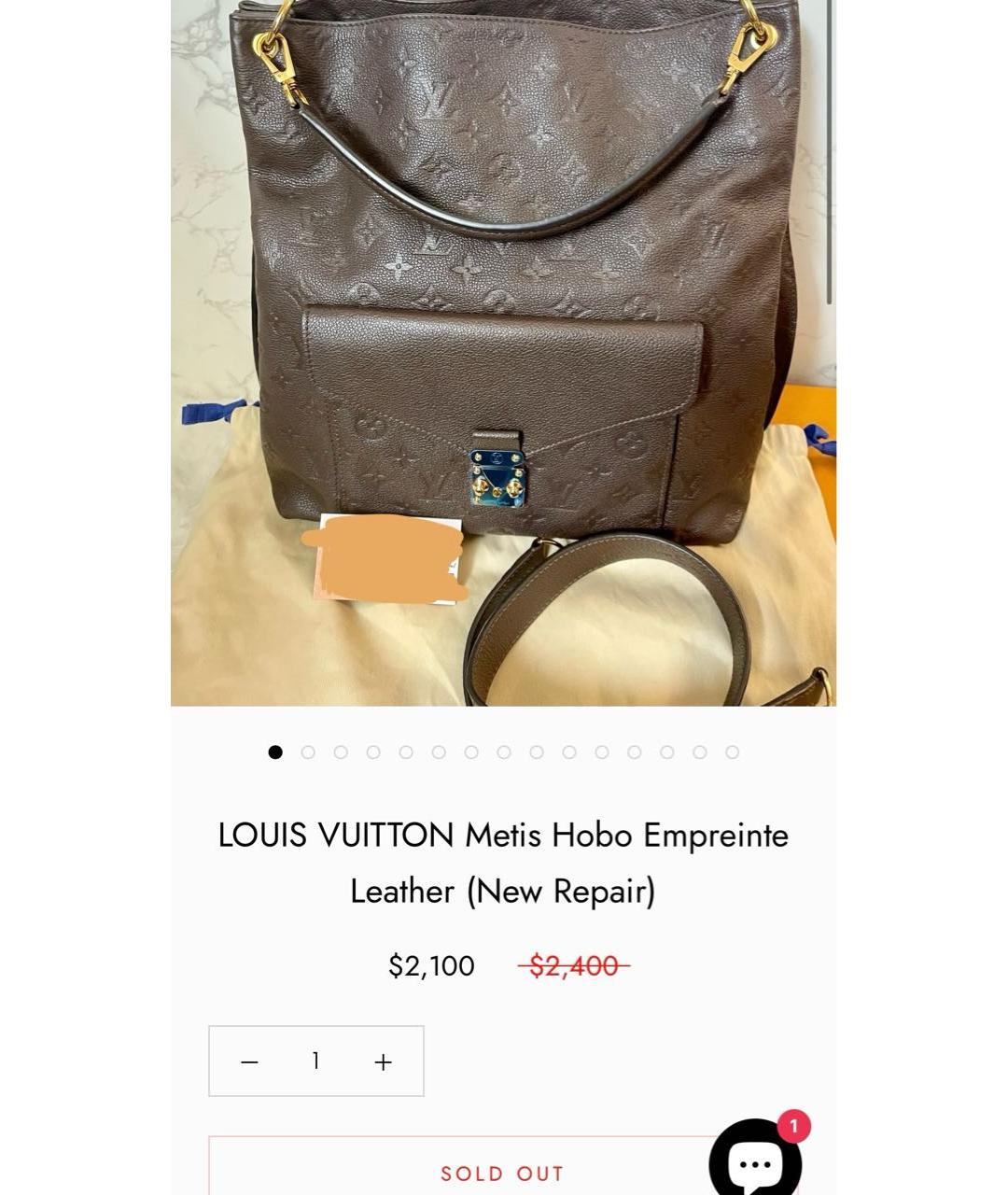 LOUIS VUITTON Коричневая кожаная сумка через плечо, фото 8