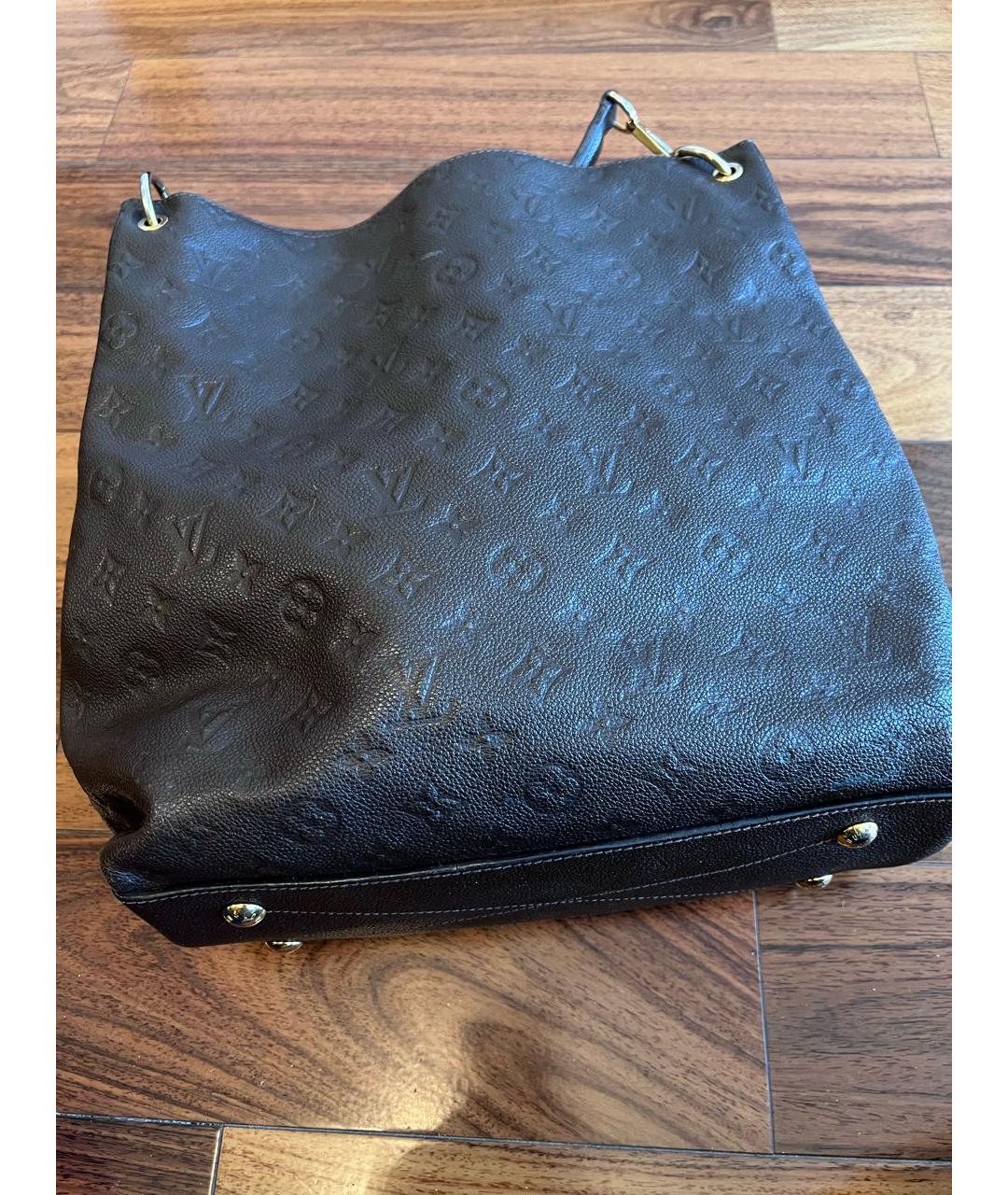 LOUIS VUITTON Коричневая кожаная сумка через плечо, фото 4