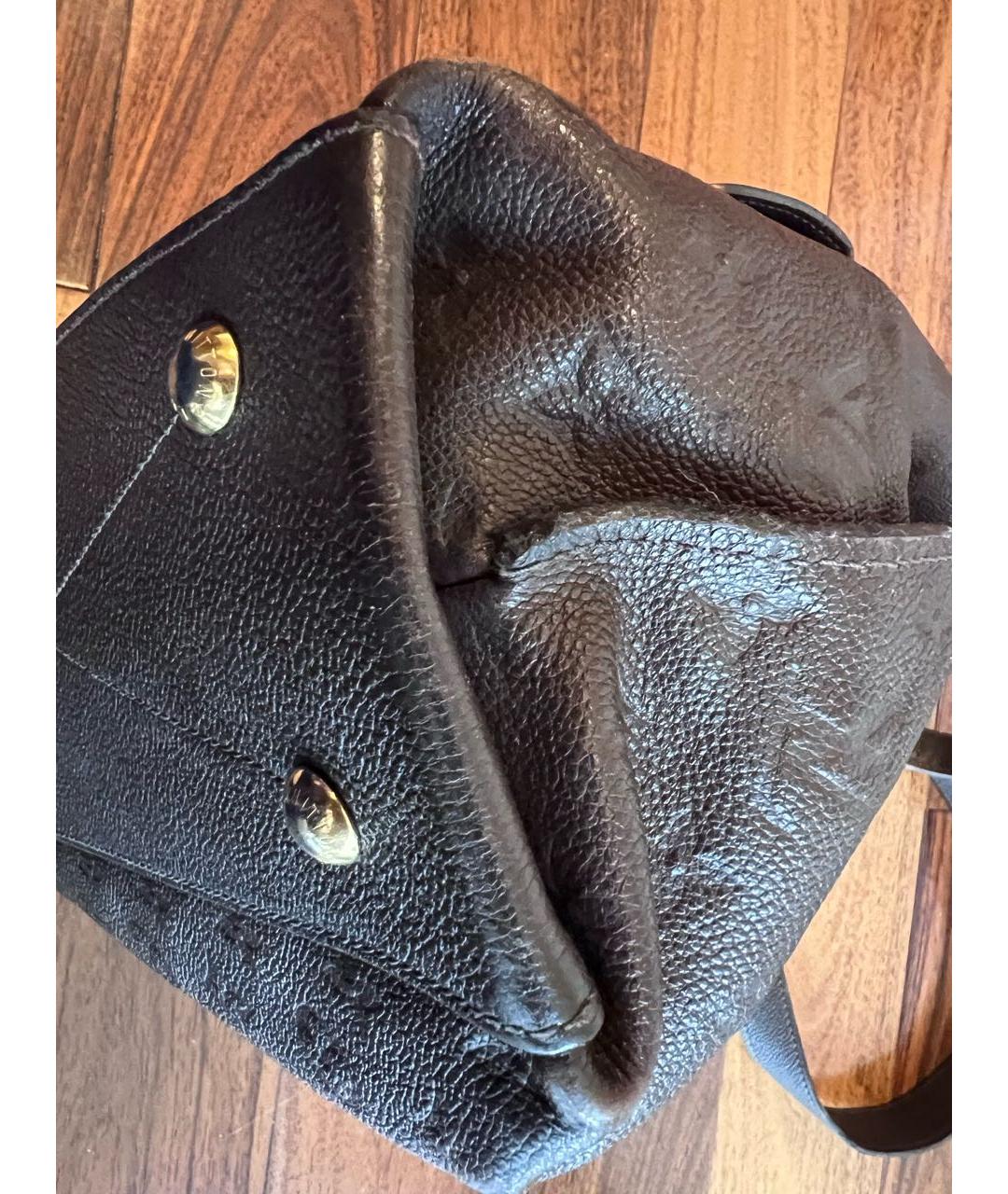 LOUIS VUITTON Коричневая кожаная сумка через плечо, фото 6