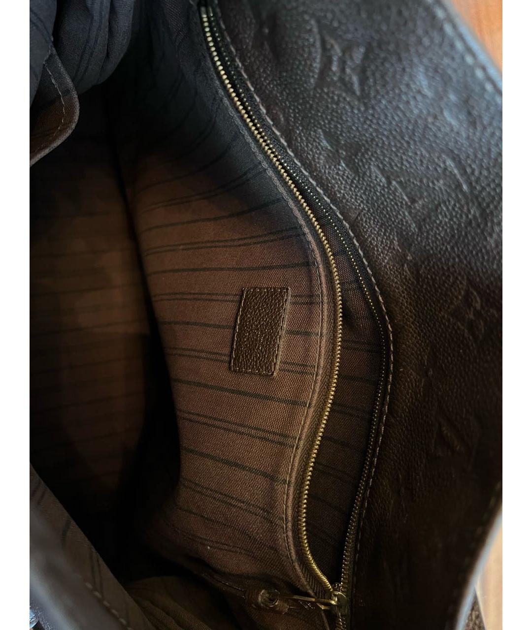 LOUIS VUITTON Коричневая кожаная сумка через плечо, фото 3