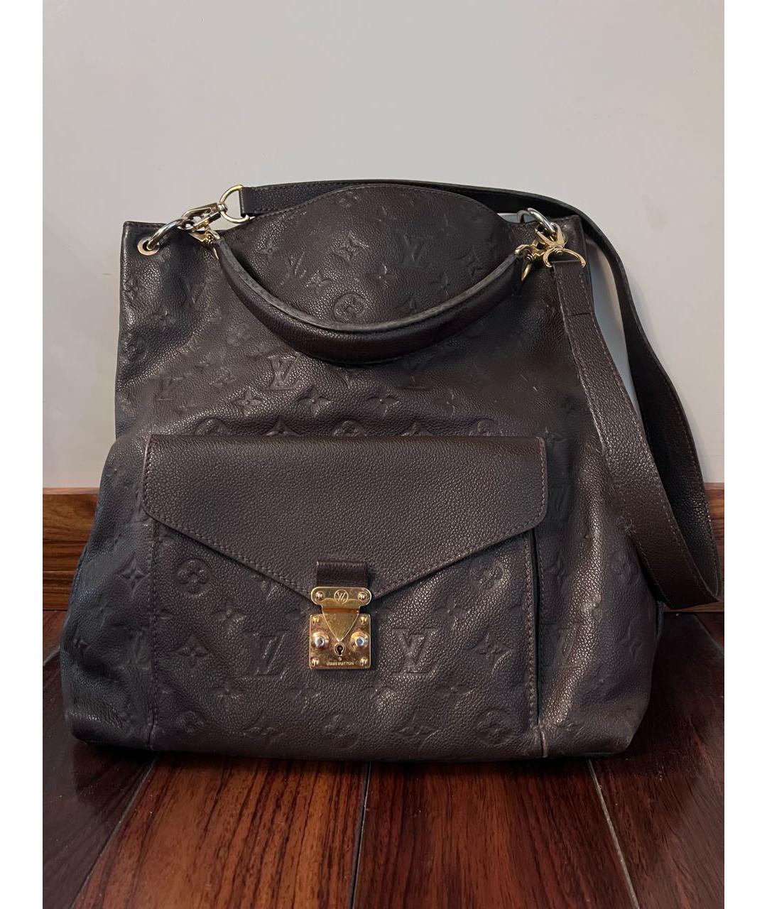 LOUIS VUITTON Коричневая кожаная сумка через плечо, фото 9