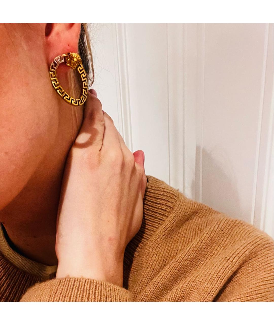 VERSACE Золотые металлические серьги, фото 4