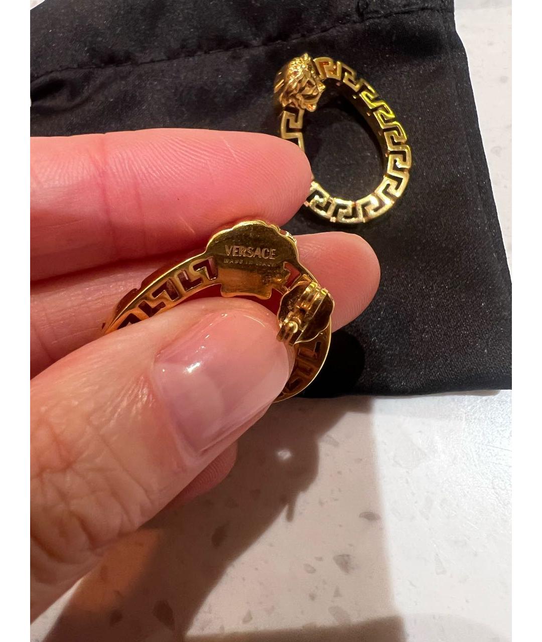 VERSACE Золотые металлические серьги, фото 3