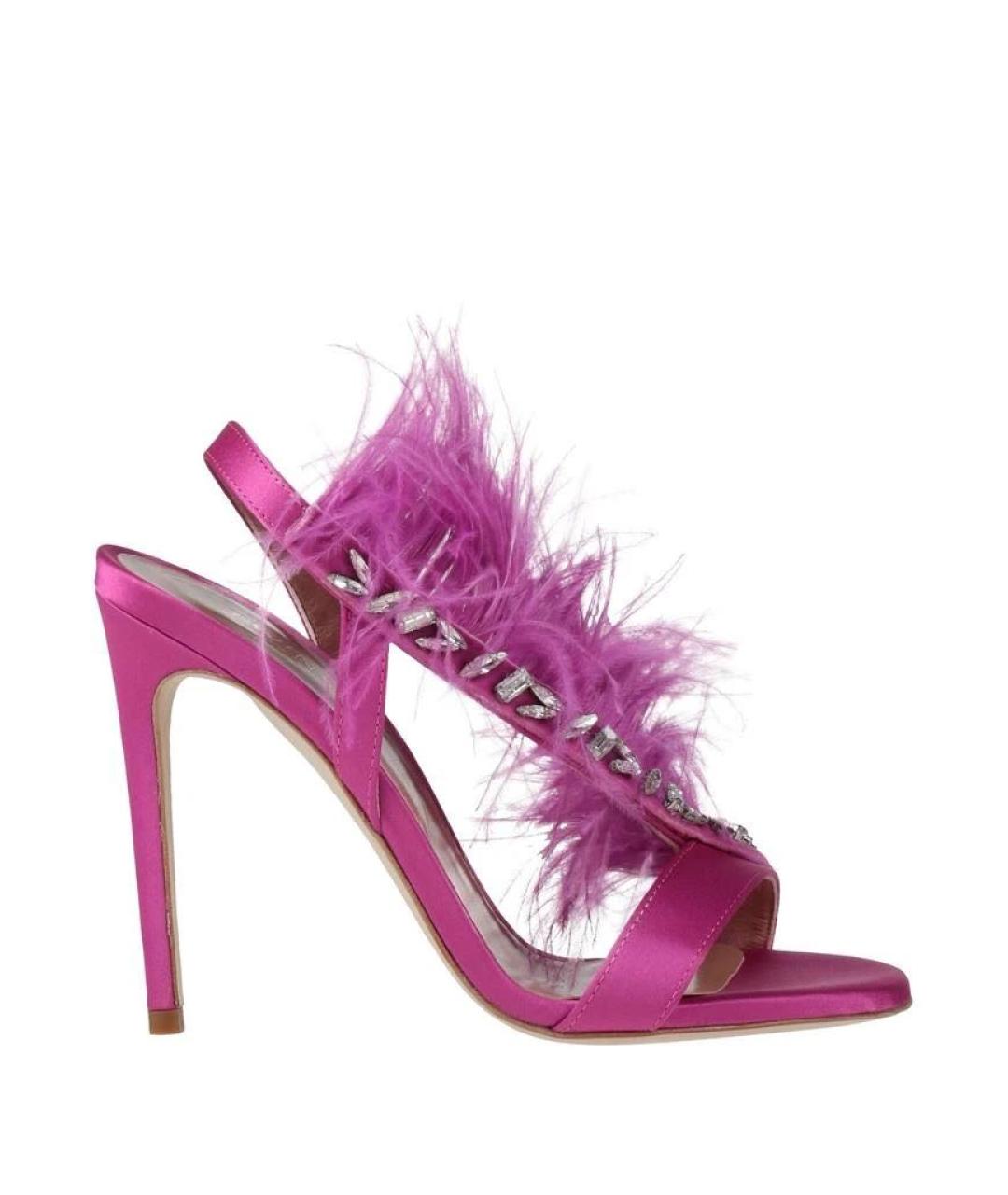TWIN-SET Фуксия текстильные босоножки, фото 1