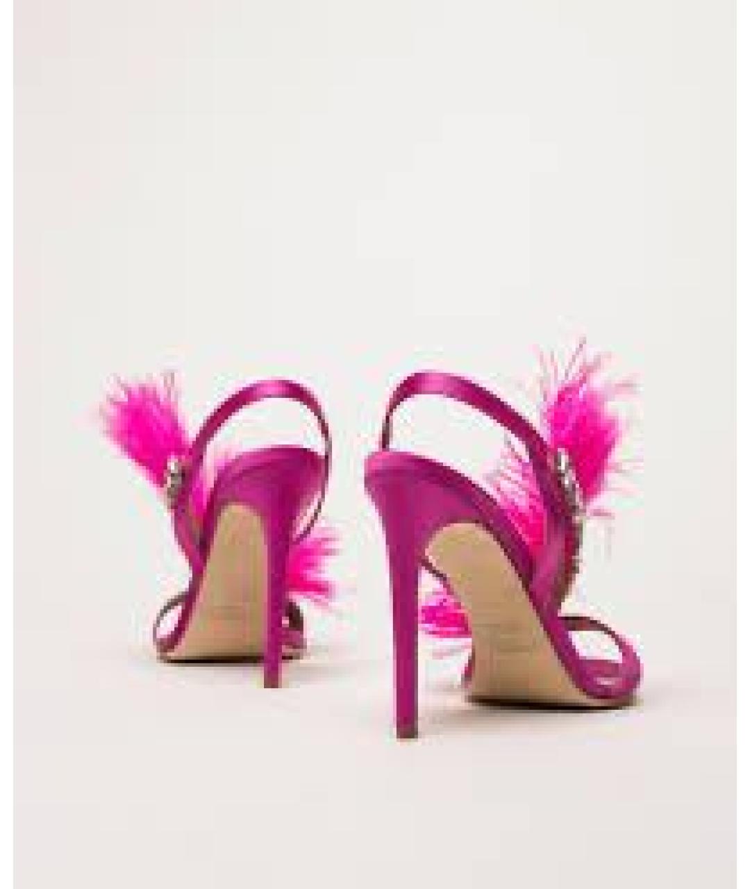 TWIN-SET Фуксия текстильные босоножки, фото 3