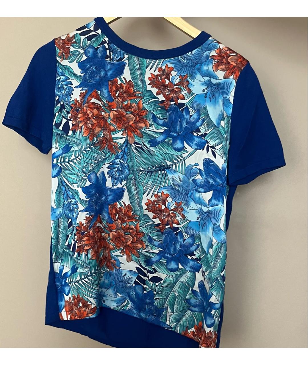 TRUSSARDI Синяя хлопковая футболка, фото 6