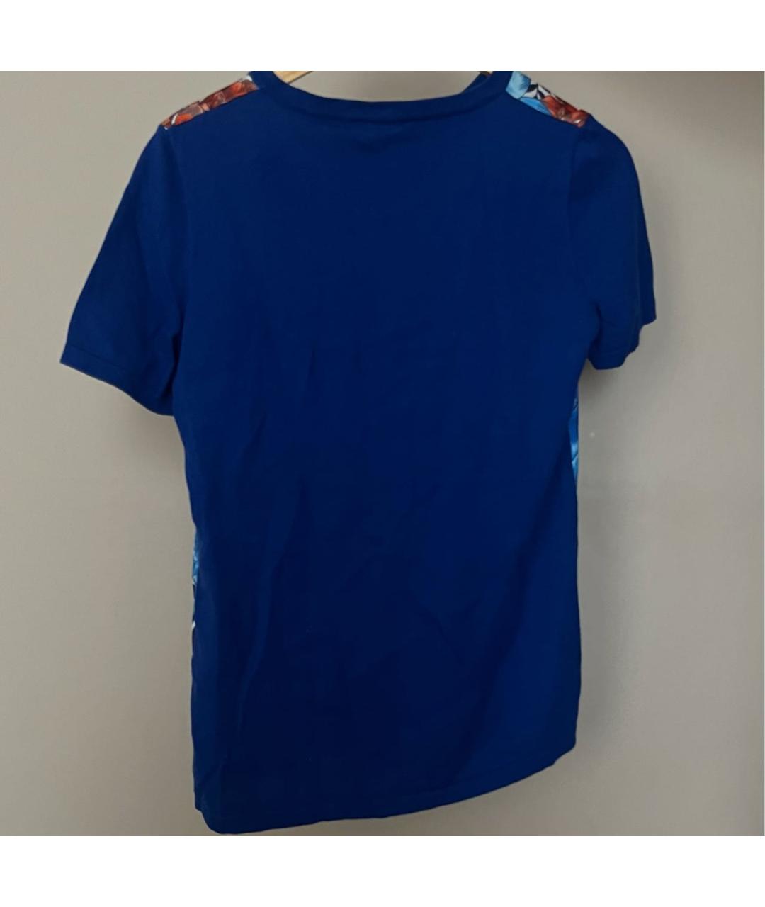 TRUSSARDI Синяя хлопковая футболка, фото 2
