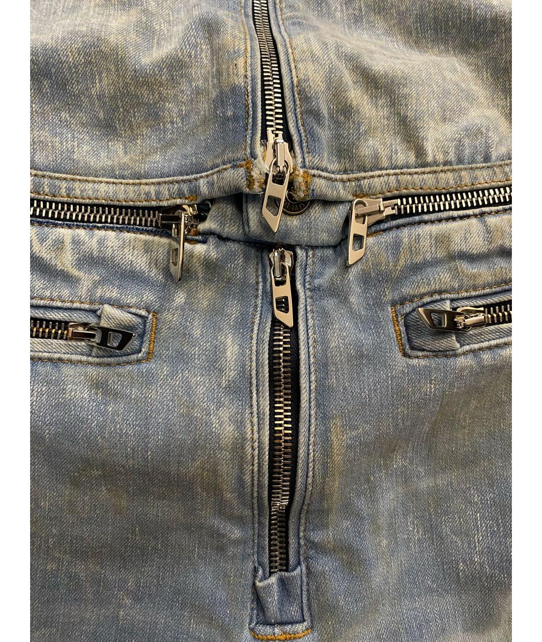 DIESEL Голубой хлопко-эластановый комбинезон, фото 6