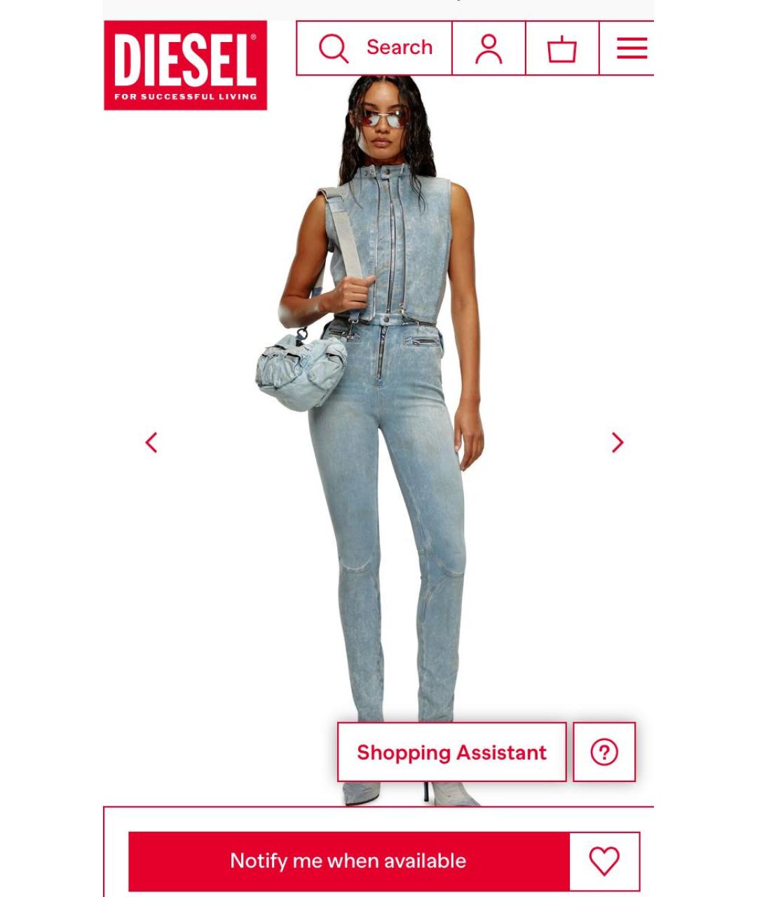 DIESEL Голубой хлопко-эластановый комбинезон, фото 7