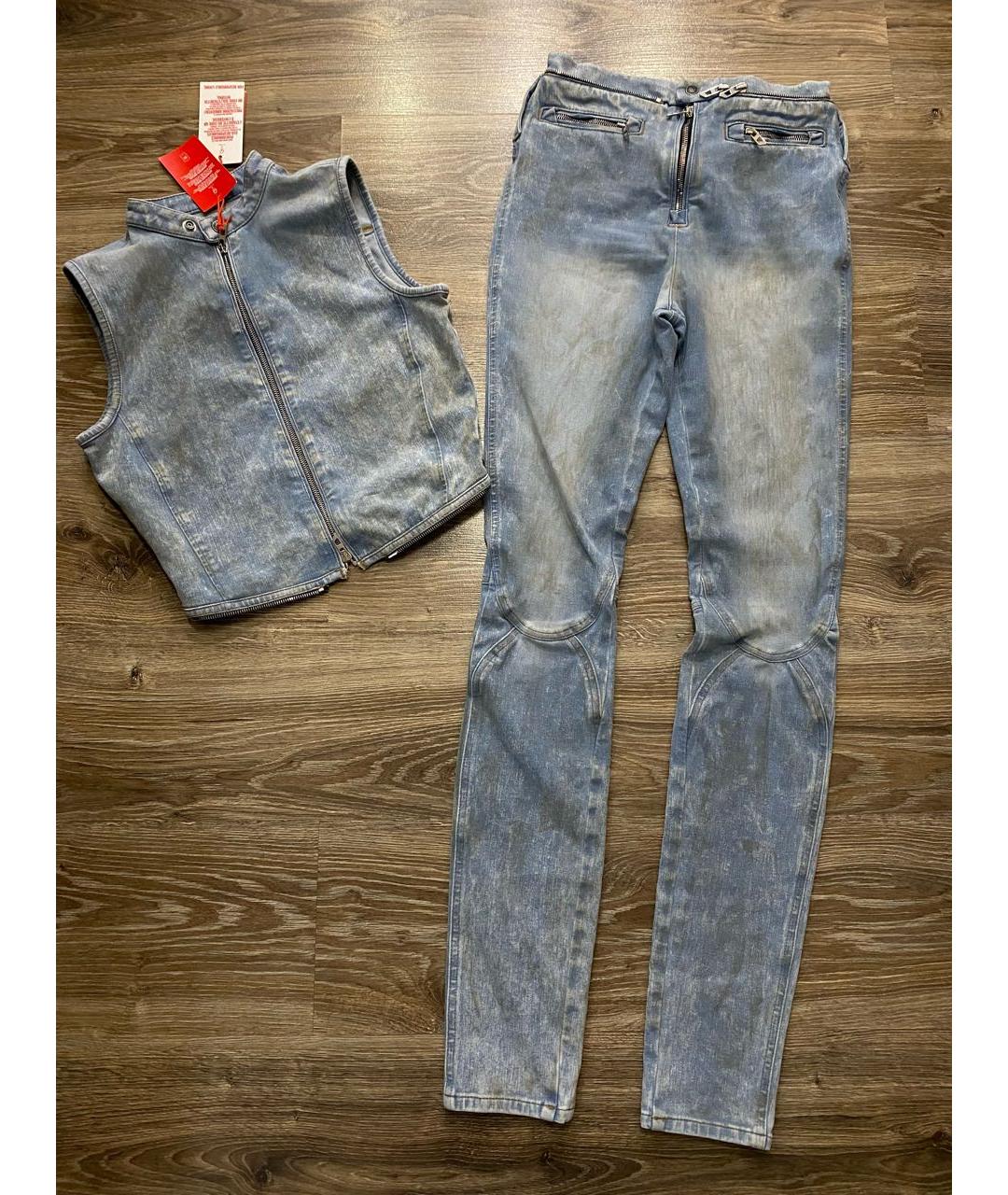 DIESEL Голубой хлопко-эластановый комбинезон, фото 5