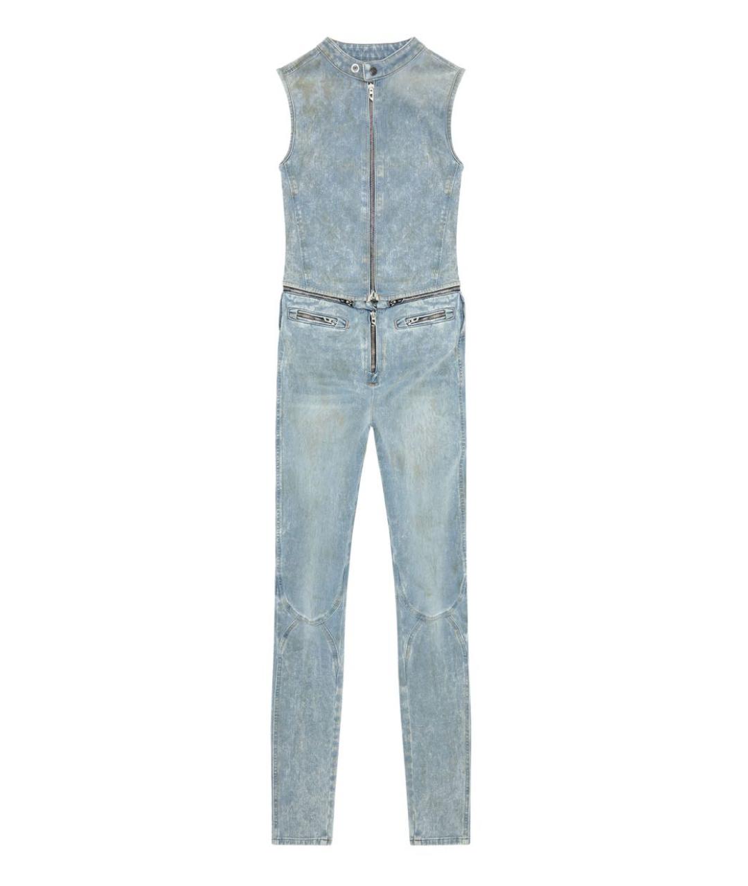 DIESEL Голубой хлопко-эластановый комбинезон, фото 1