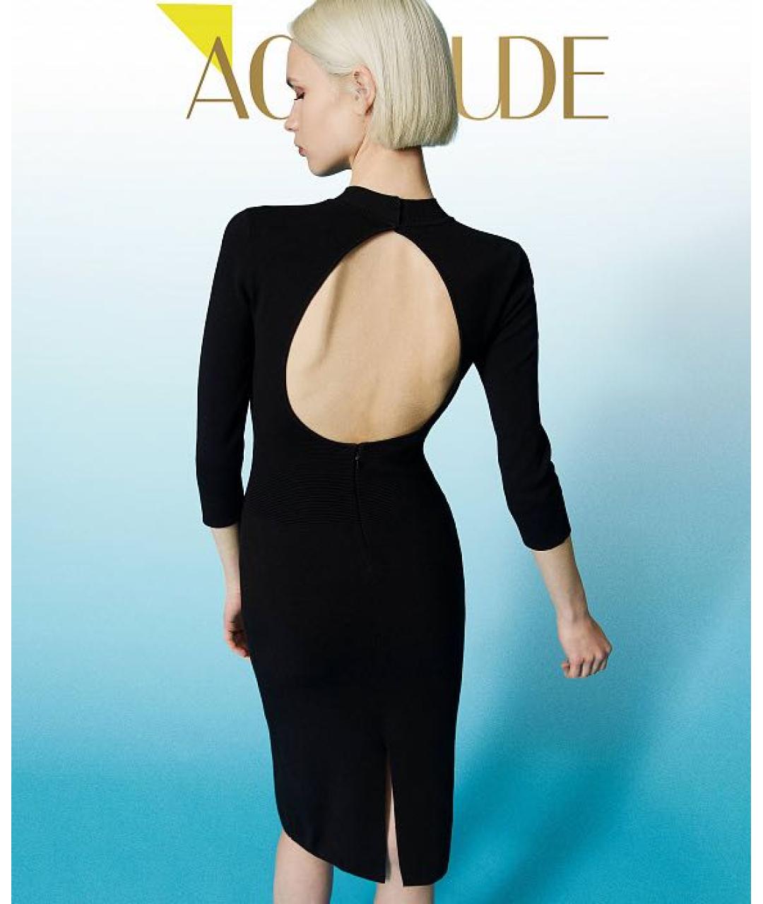 TWIN-SET Черное вискозное вечернее платье, фото 2