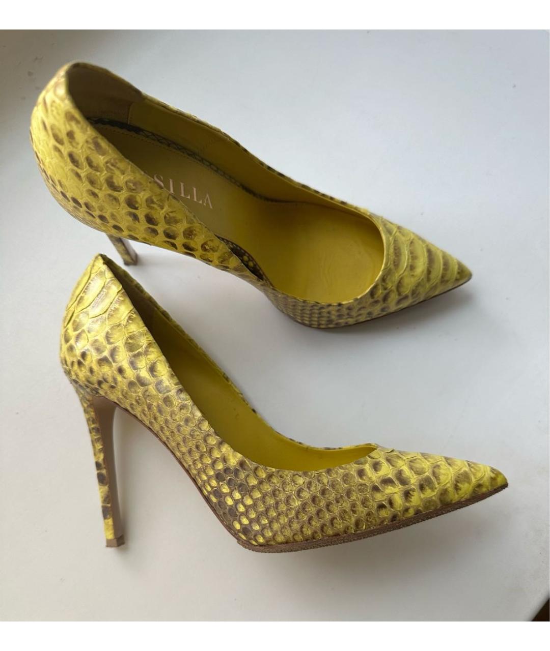 LE SILLA Желтые туфли из экзотической кожи, фото 4