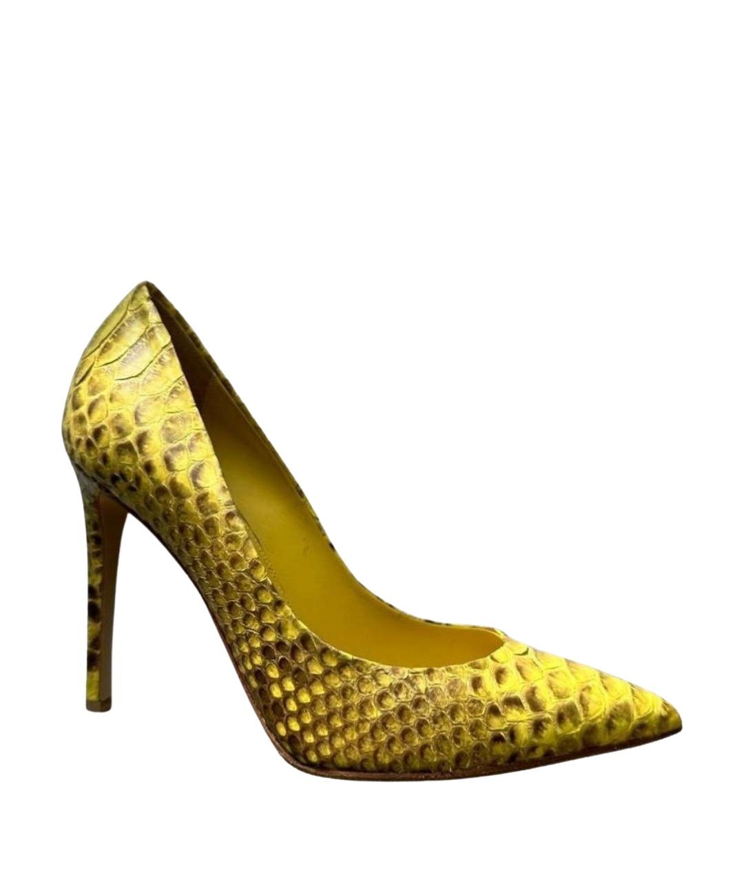 LE SILLA Желтые туфли из экзотической кожи, фото 1